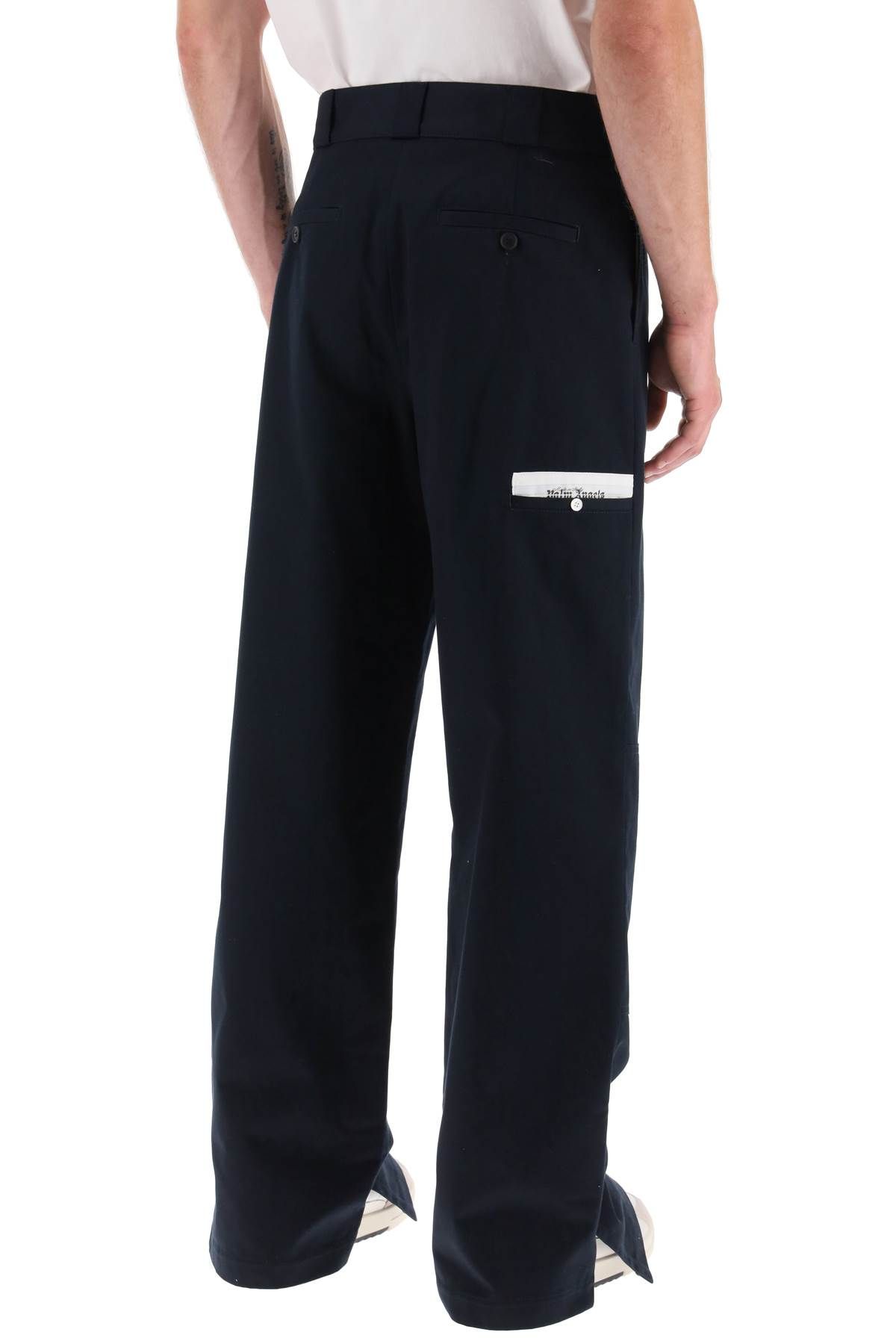 Shop Palm Angels Cotton Workpants In Blue