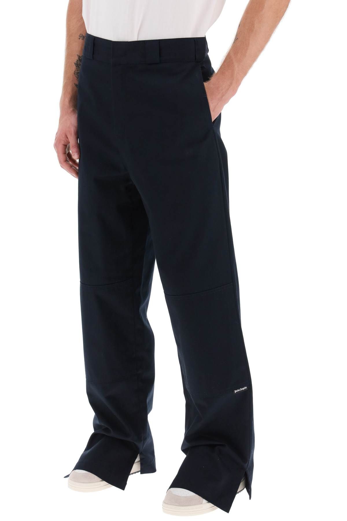 Shop Palm Angels Cotton Workpants In Blue