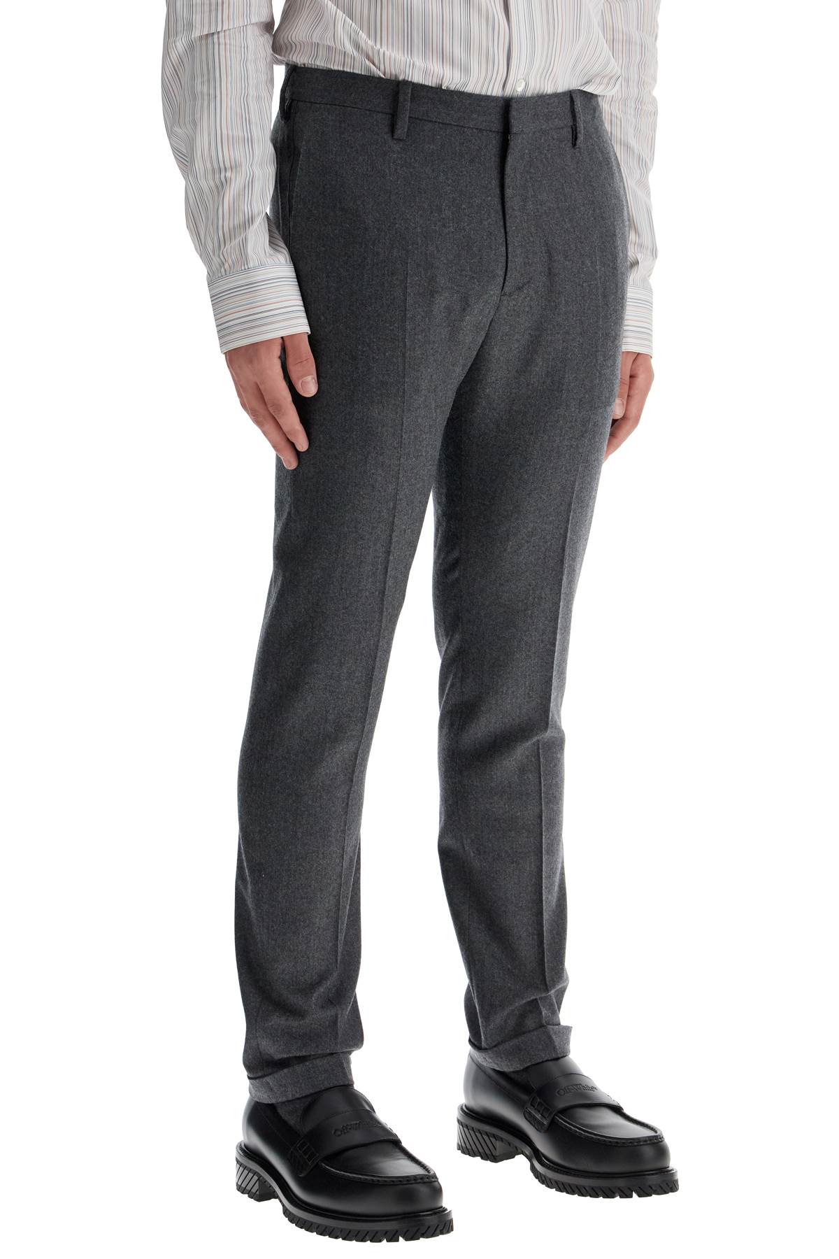 Shop Paul Smith Slim Fit Flannel Trousers In Eight In Grey