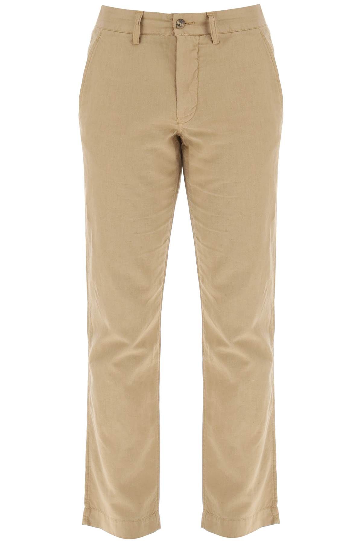 Shop Polo Ralph Lauren Linen And Cotton Blend Pants For In Beige
