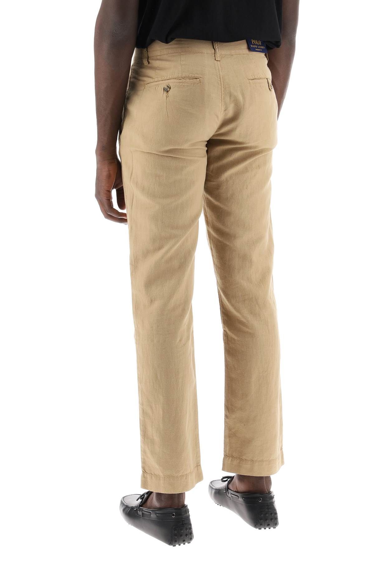 Shop Polo Ralph Lauren Linen And Cotton Blend Pants For In Beige