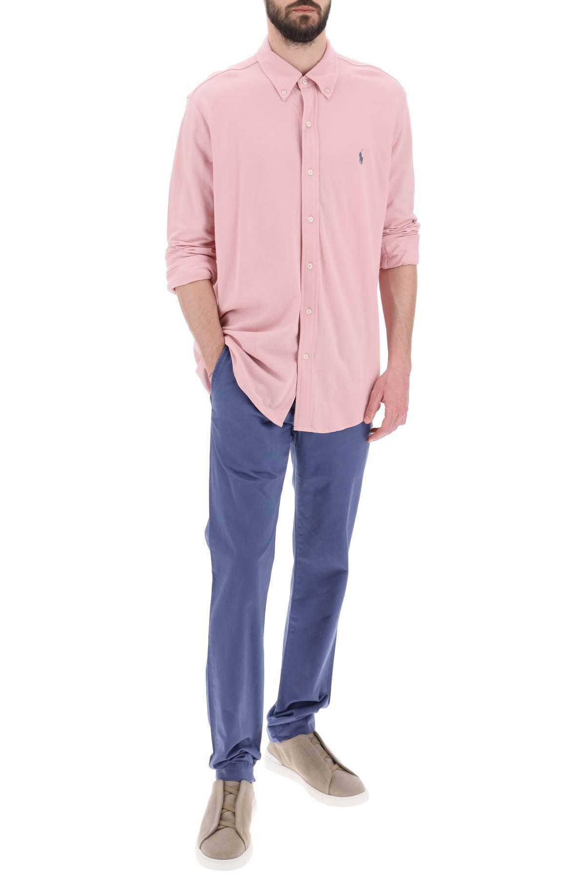 Shop Polo Ralph Lauren Chino Pants In Cotton In Light Blue