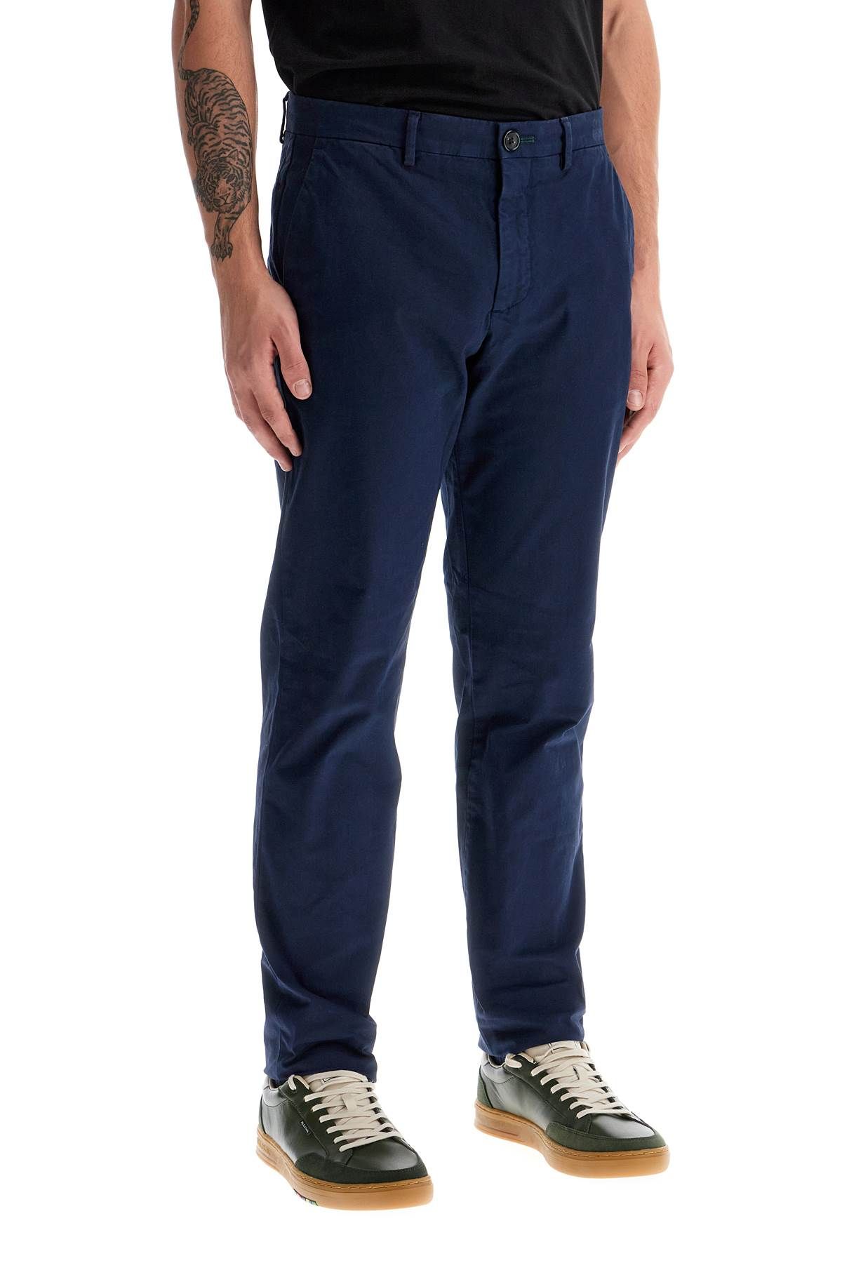 Shop Ps By Paul Smith Organic Cotton Chino Pants For In Blue