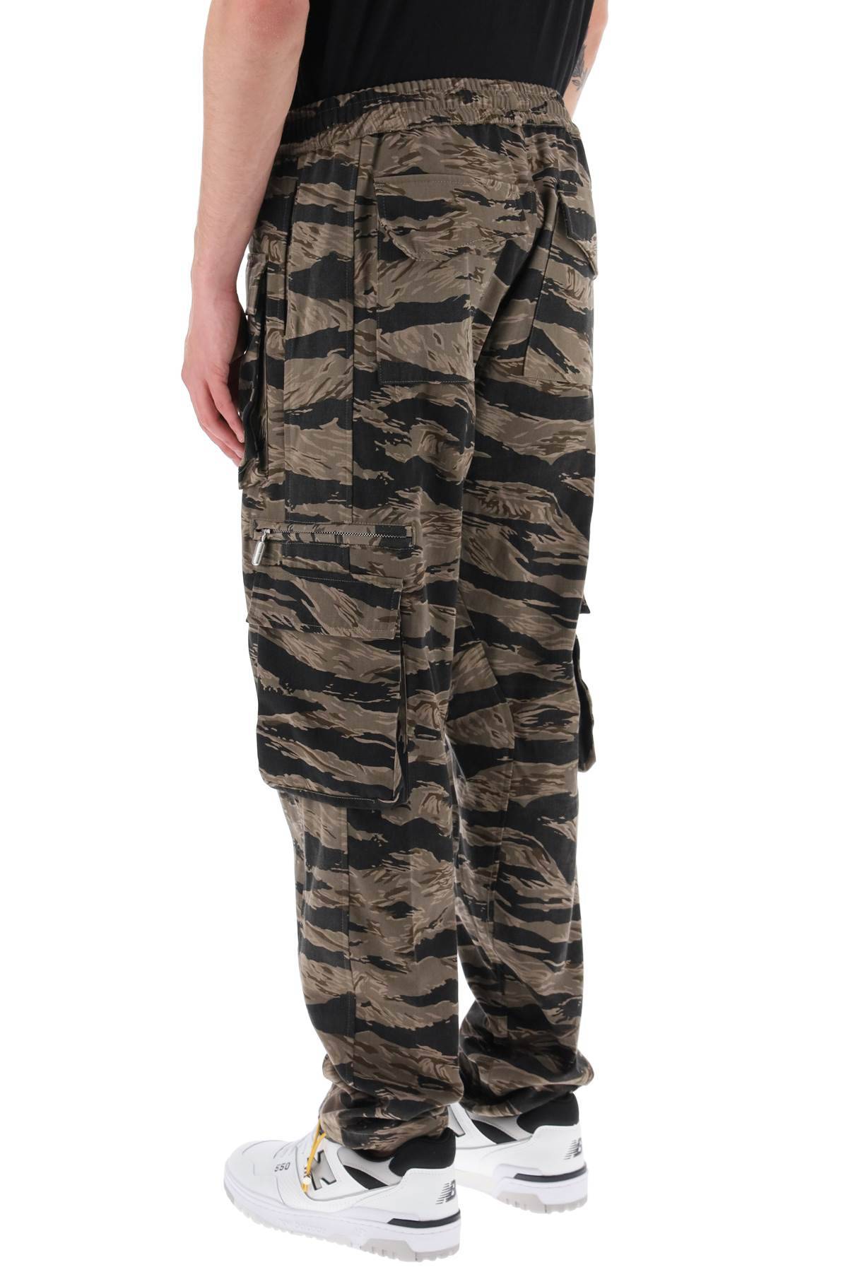 Shop Rhude Cargo Pants With 'tiger Camo' Motif All-over In Black,brown