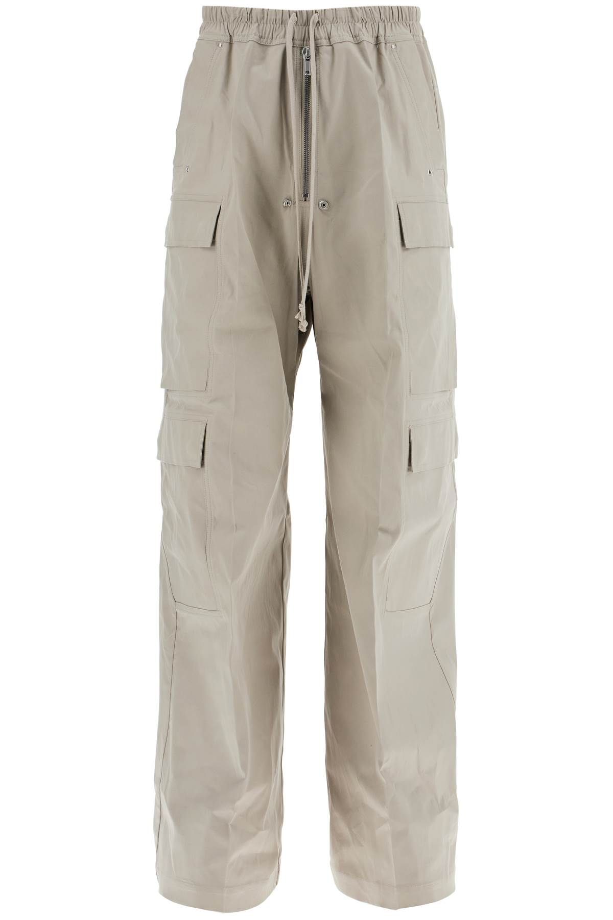 Shop Rick Owens Heavy Poplin Cargo Pants With Belas In Grey