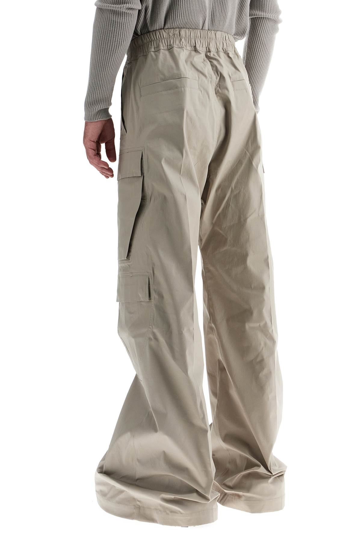 Shop Rick Owens Heavy Poplin Cargo Pants With Belas In Grey