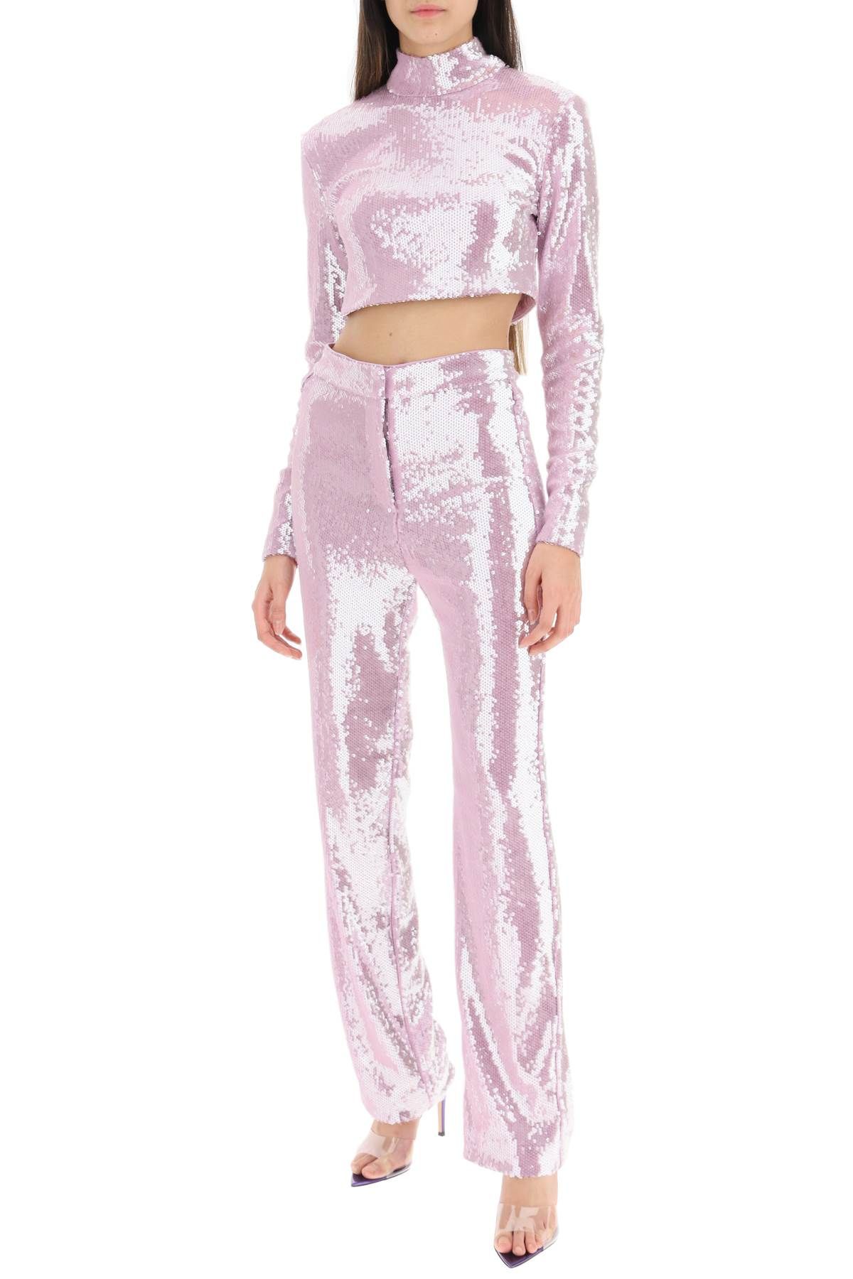 Shop Rotate Birger Christensen 'robyana' Sequined Pants In Purple