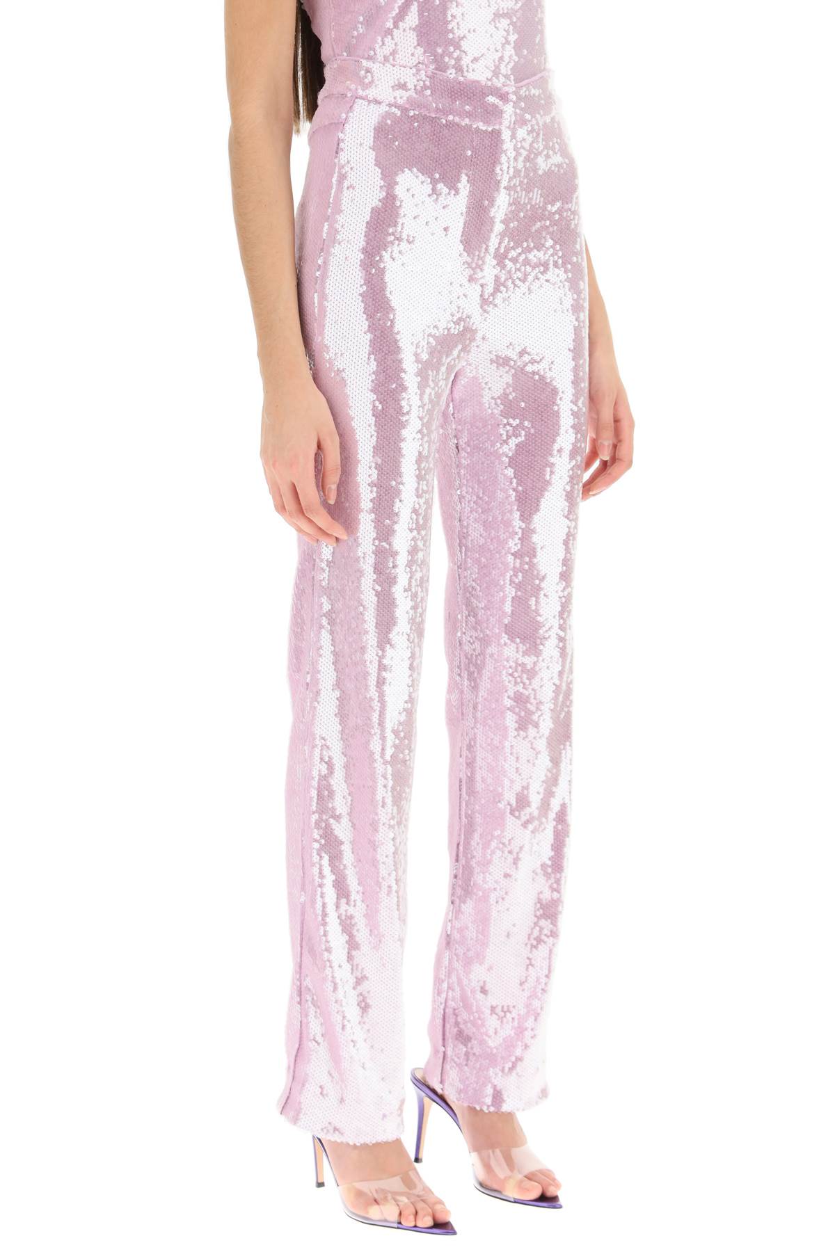 Shop Rotate Birger Christensen 'robyana' Sequined Pants In Purple