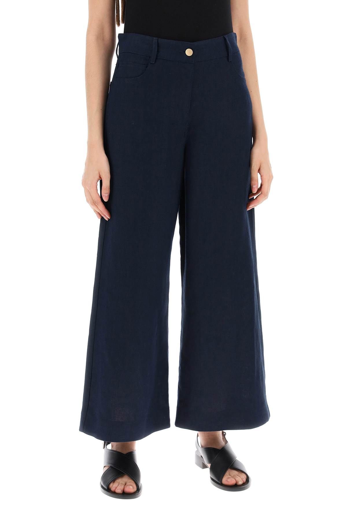 Shop 's Max Mara Lapo Linen Canvas Pants For Men In Blue