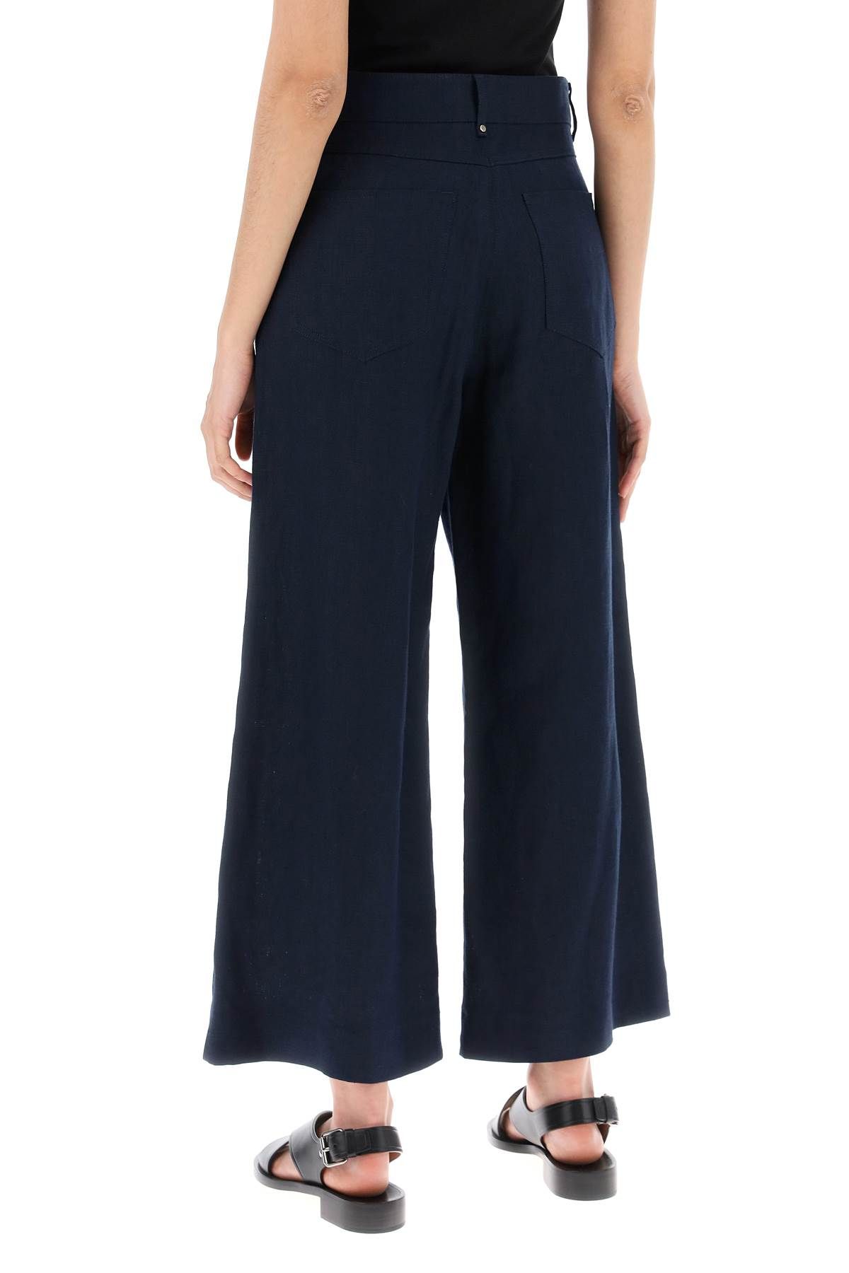 Shop 's Max Mara Lapo Linen Canvas Pants For Men In Blue