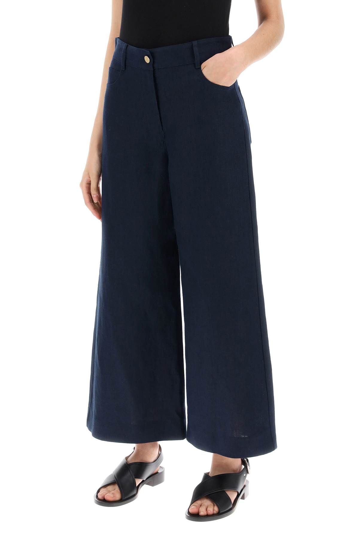 Shop 's Max Mara Lapo Linen Canvas Pants For Men In Blue