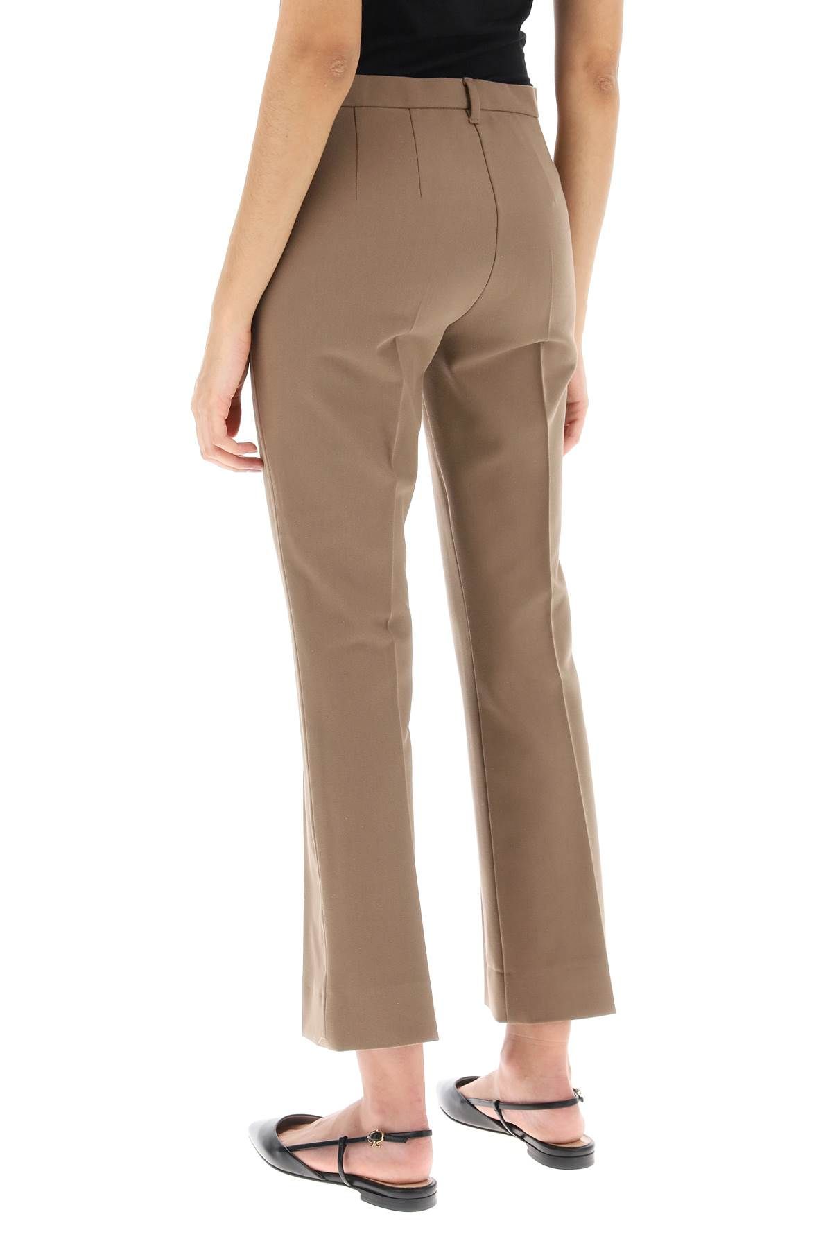 Shop 's Max Mara Fatina Cropped Flared Pants In Brown