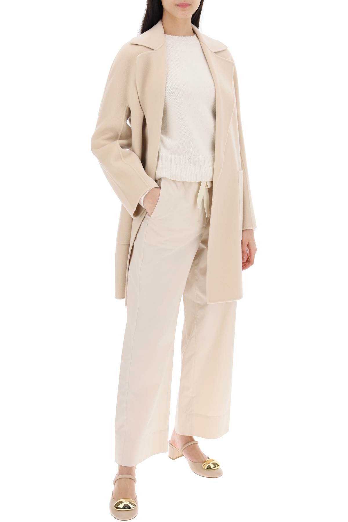 Shop 's Max Mara Cropped Silver Pants In Beige,neutro