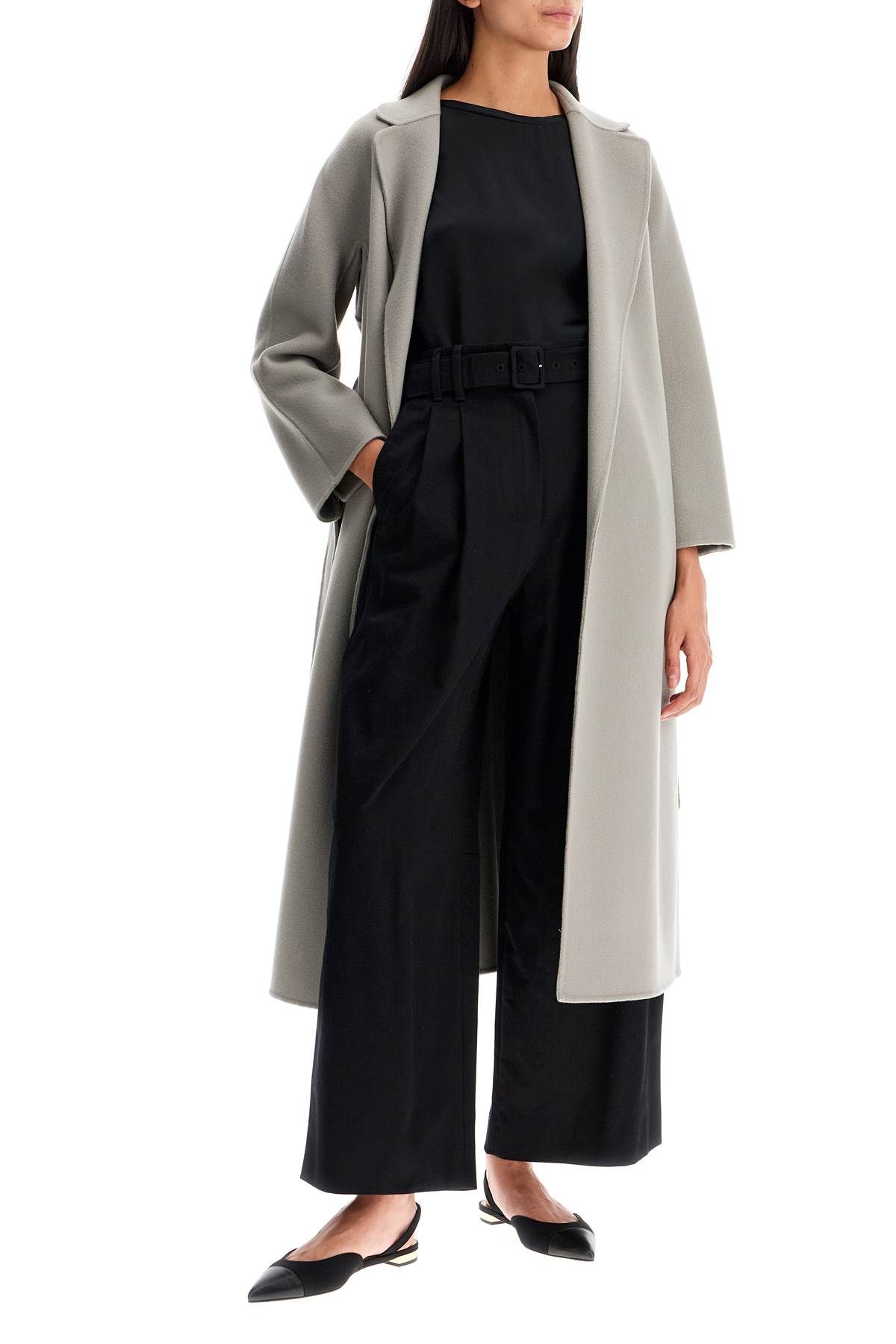 Shop 's Max Mara Wide Gabardine Trousers With In Black