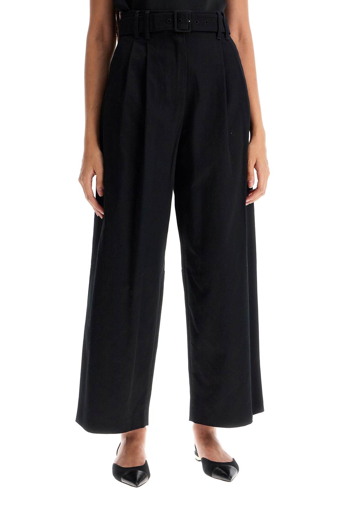 Shop 's Max Mara Wide Gabardine Trousers With In Black