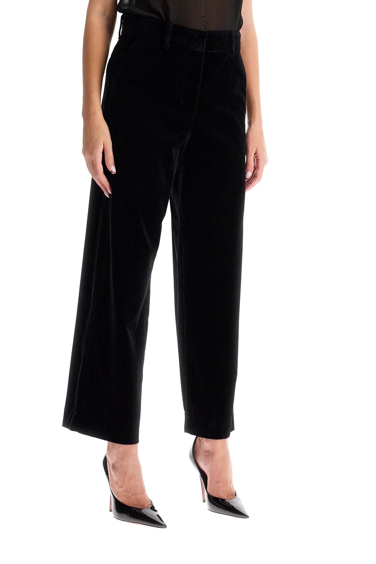 Shop 's Max Mara 'cropped Velvet Pants In 's In Black