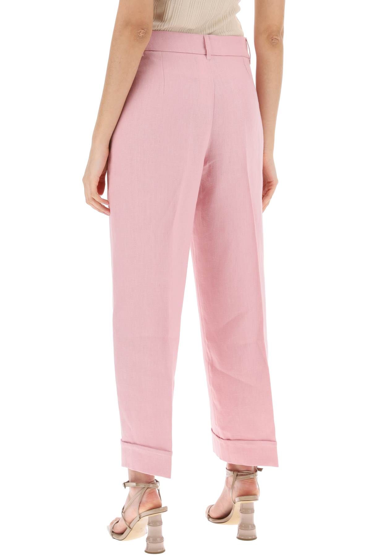 Shop 's Max Mara 'linen Cigarette Pants In 'salix In Pink