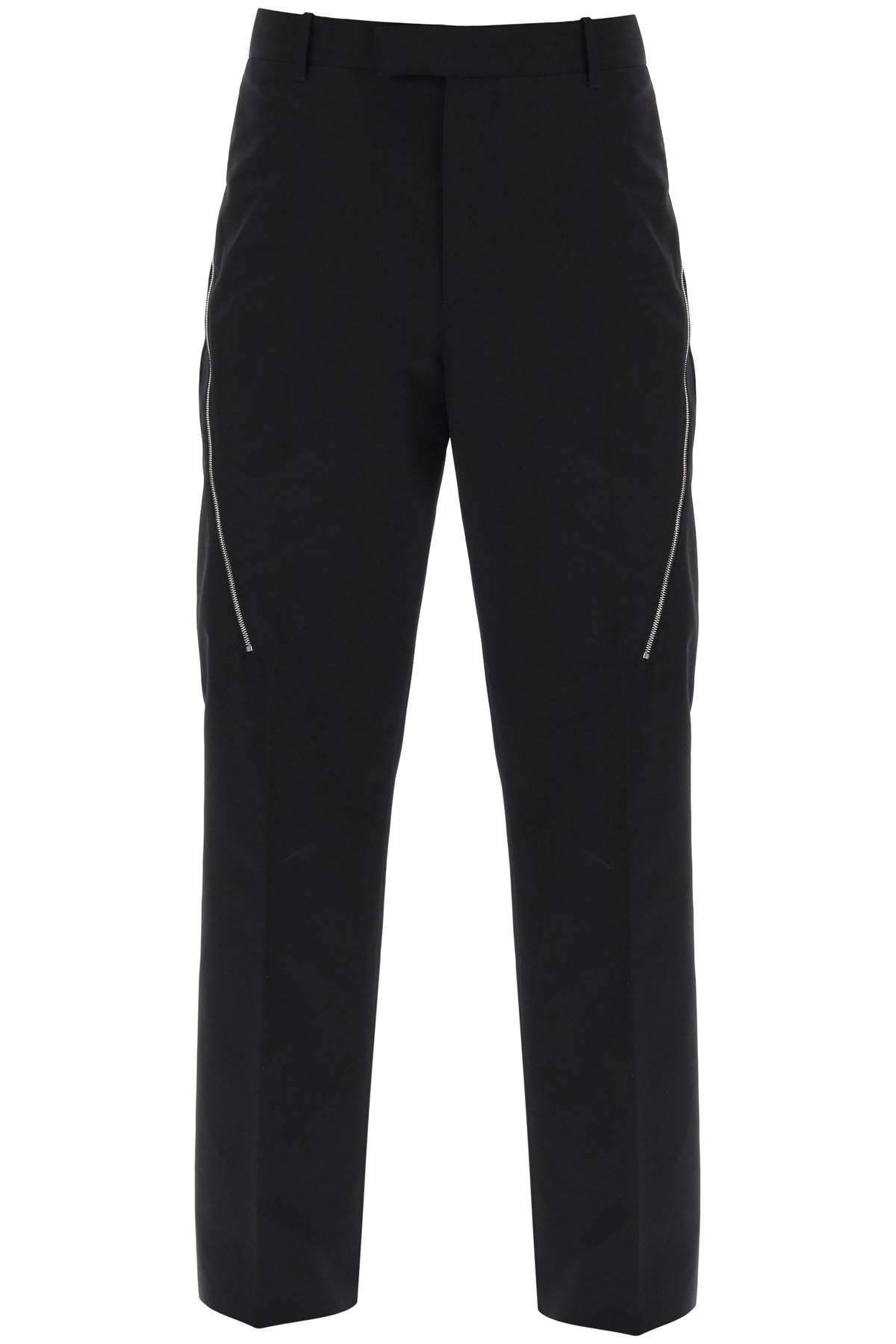 Ferragamo Pants With Contrasting Inserts In Black