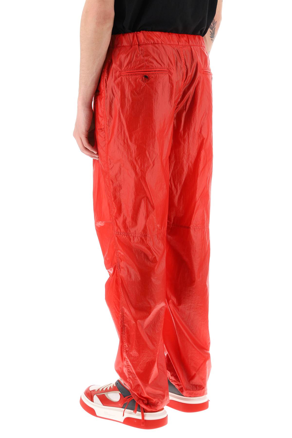 Shop Ferragamo Lightweight Nylon Pants In Red