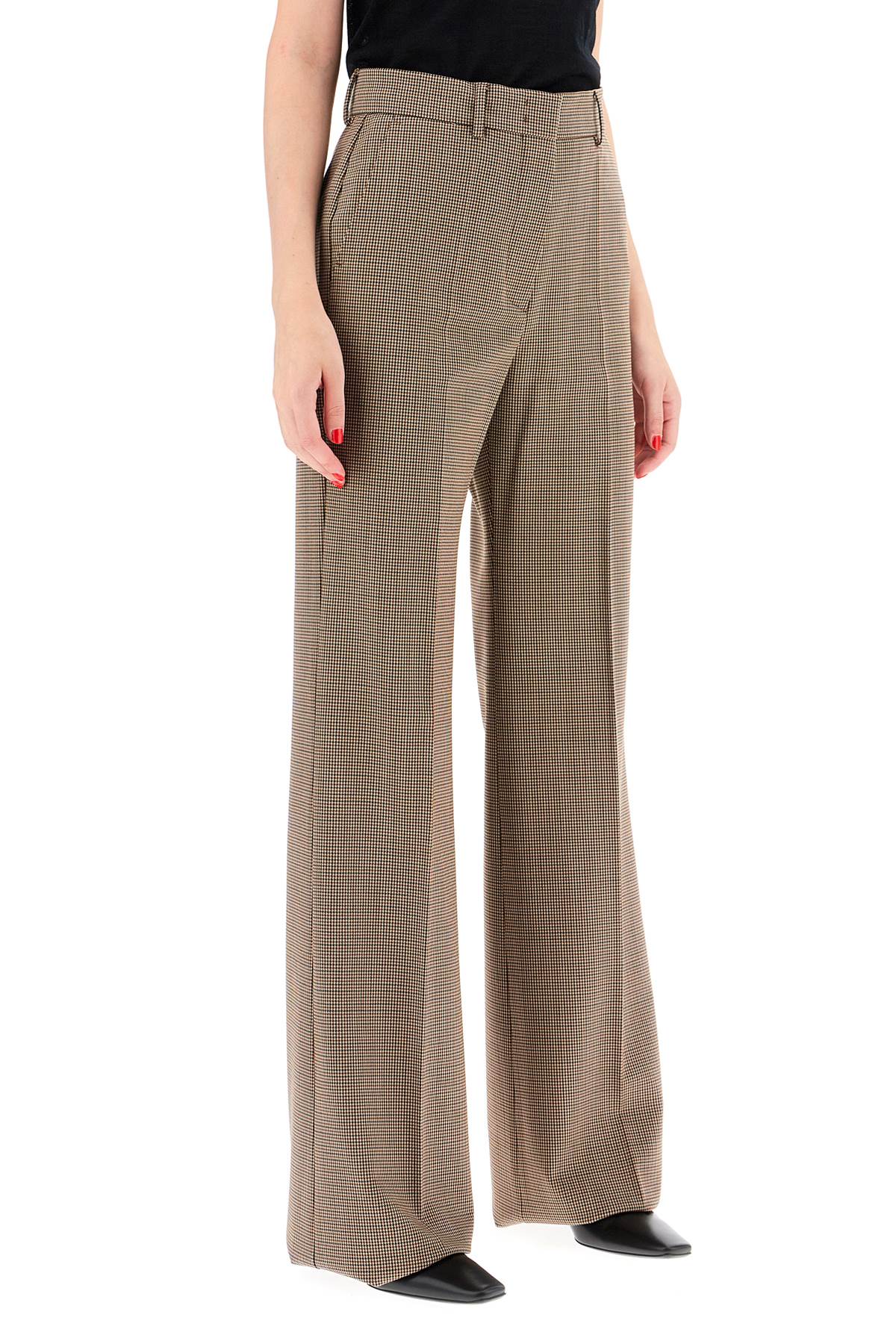 Shop Sportmax 'teso' Flared Pants In Pied De In Beige