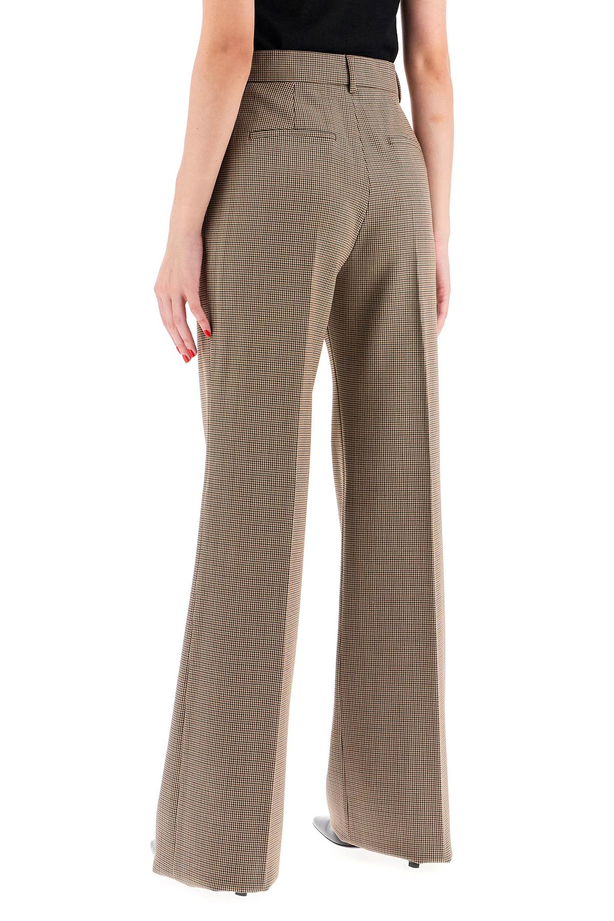 Shop Sportmax 'teso' Flared Pants In Pied De In Beige