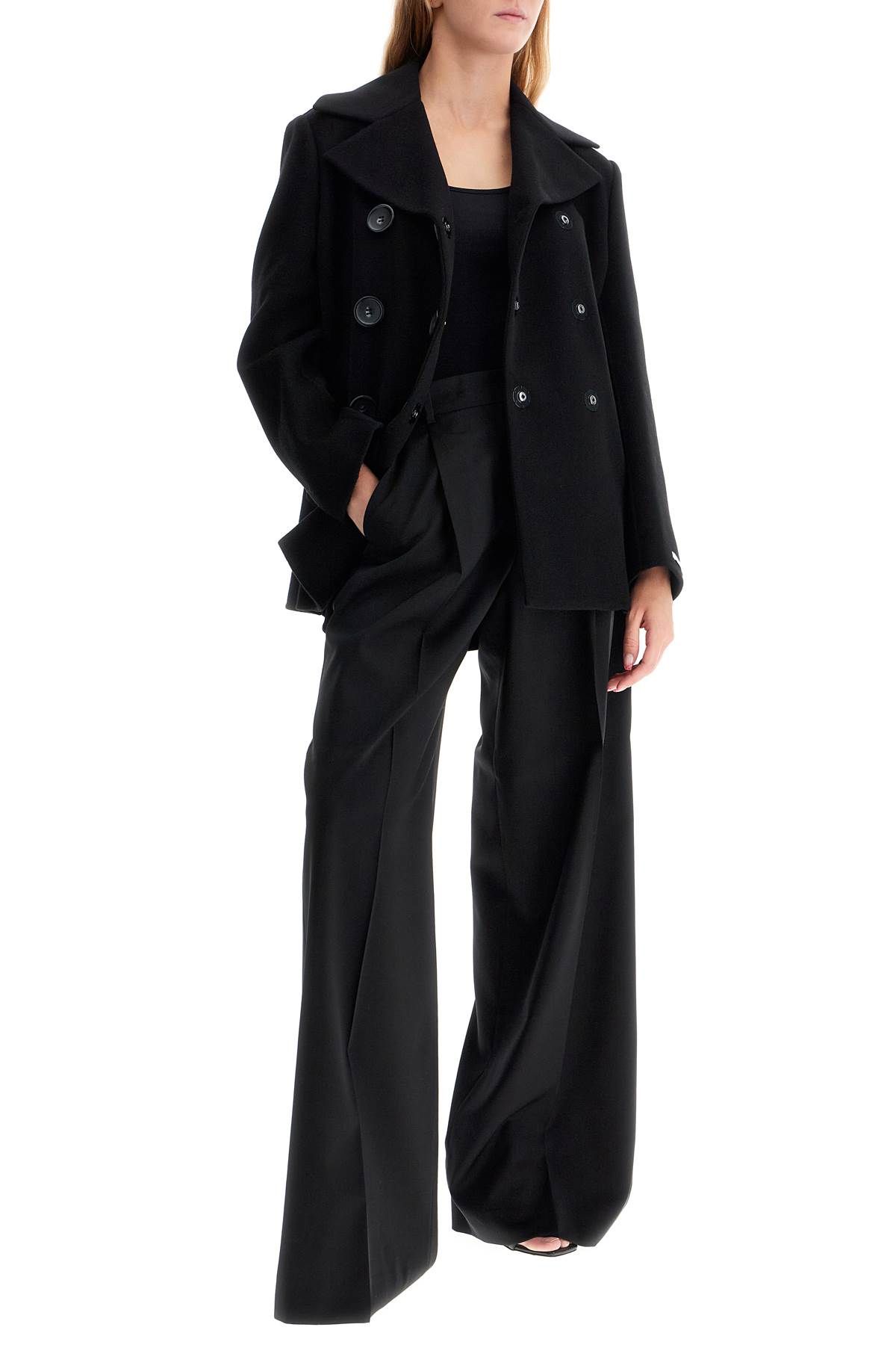 Shop Sportmax Stretch Wool Sailing Pants In Black