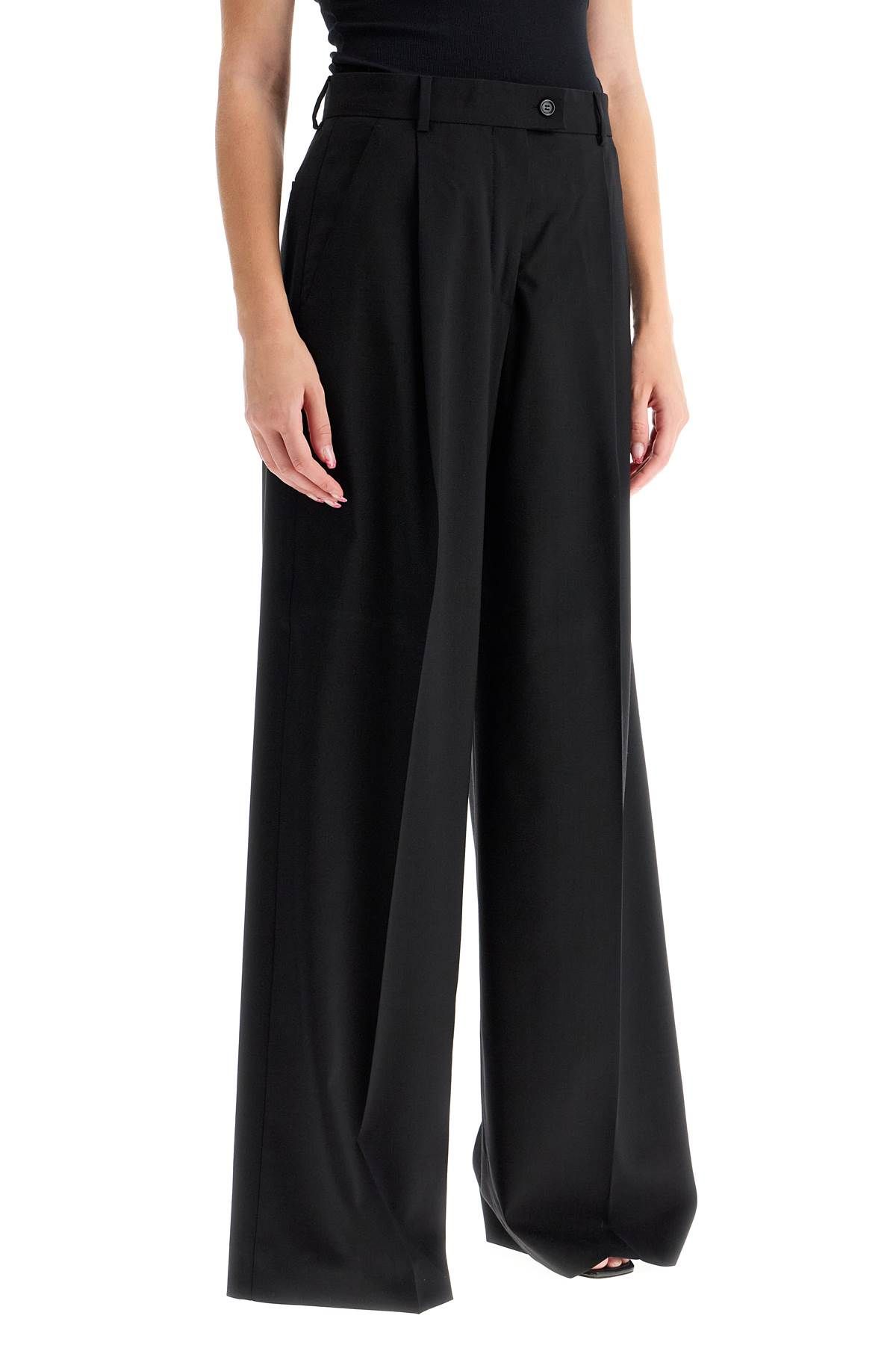 Shop Sportmax Stretch Wool Sailing Pants In Black