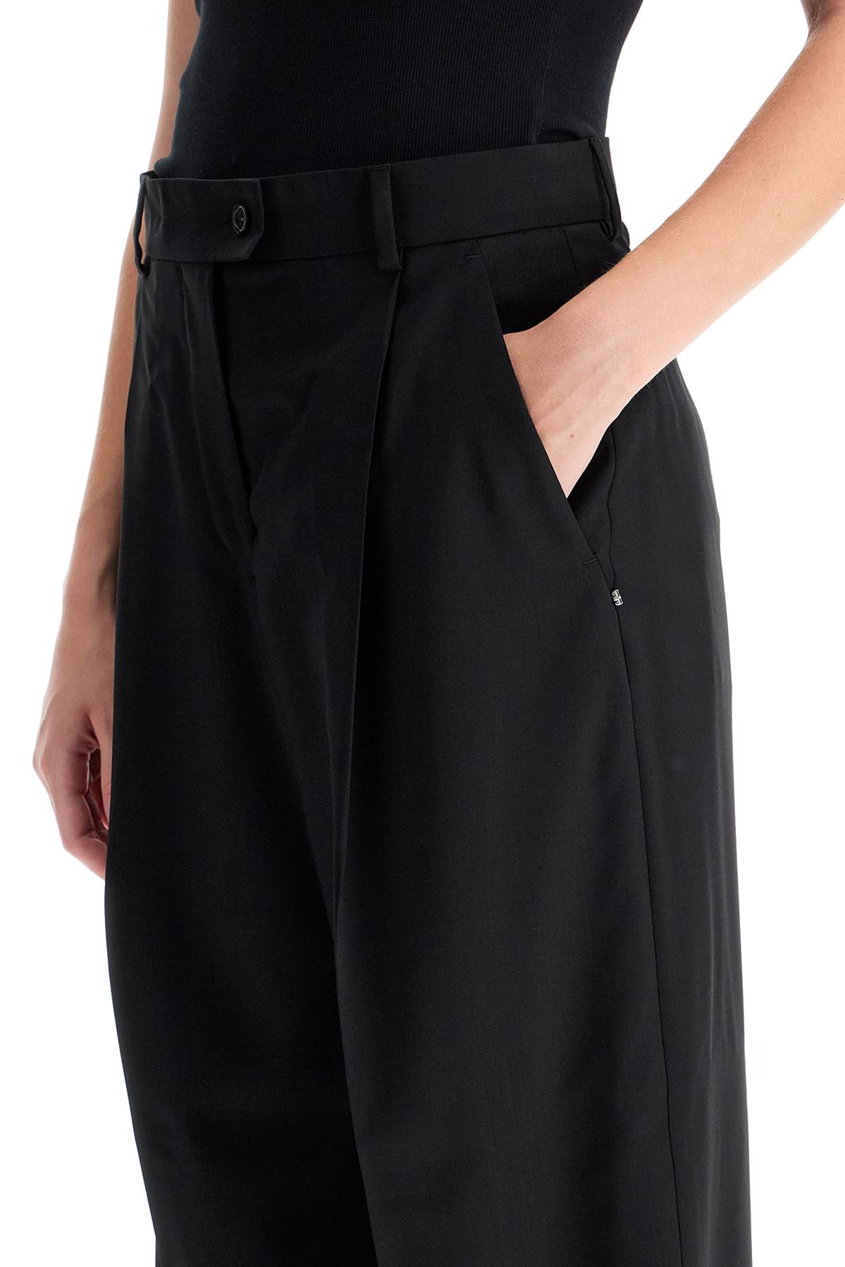 Shop Sportmax Stretch Wool Sailing Pants In Black