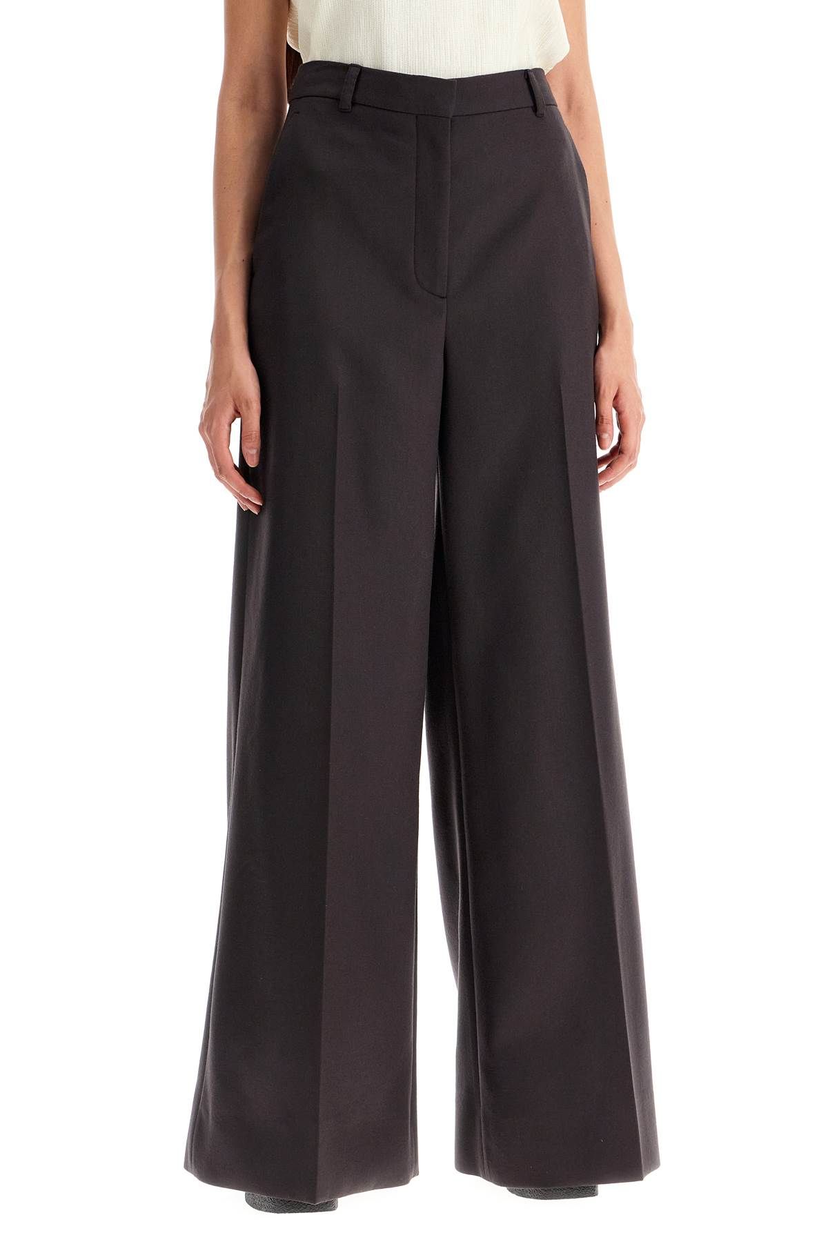 Shop Stella Mccartney Flannel Flared Pants For In Brown