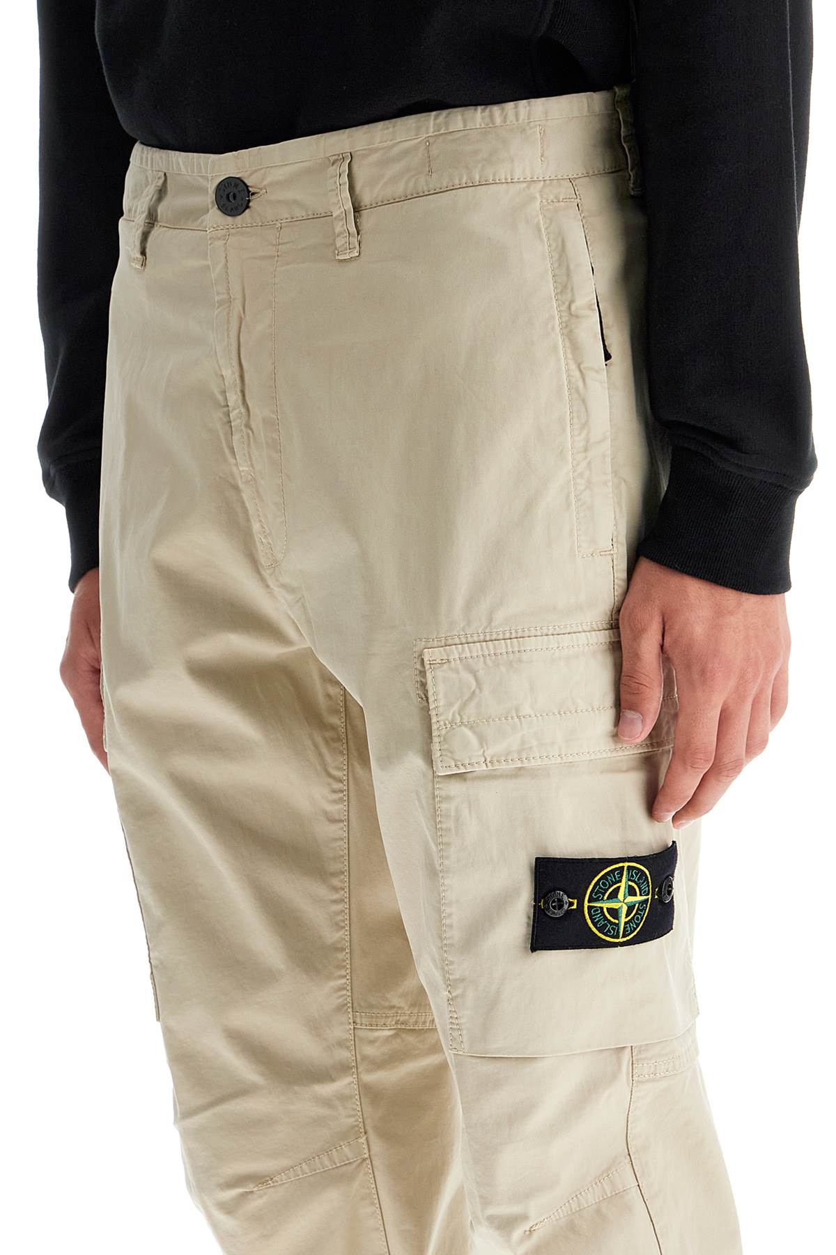 Shop Stone Island Cargo Twill Stretch-tc Pants In Beige