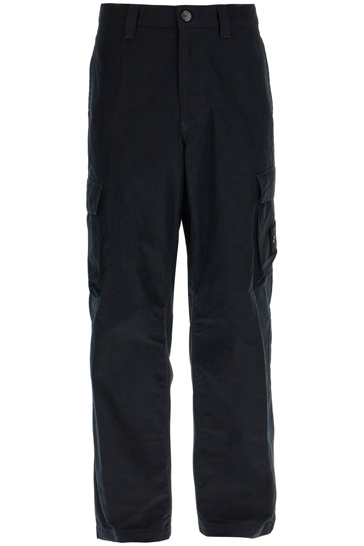 Shop Stone Island "cotton Ghost Cargo Pants For Men In Black