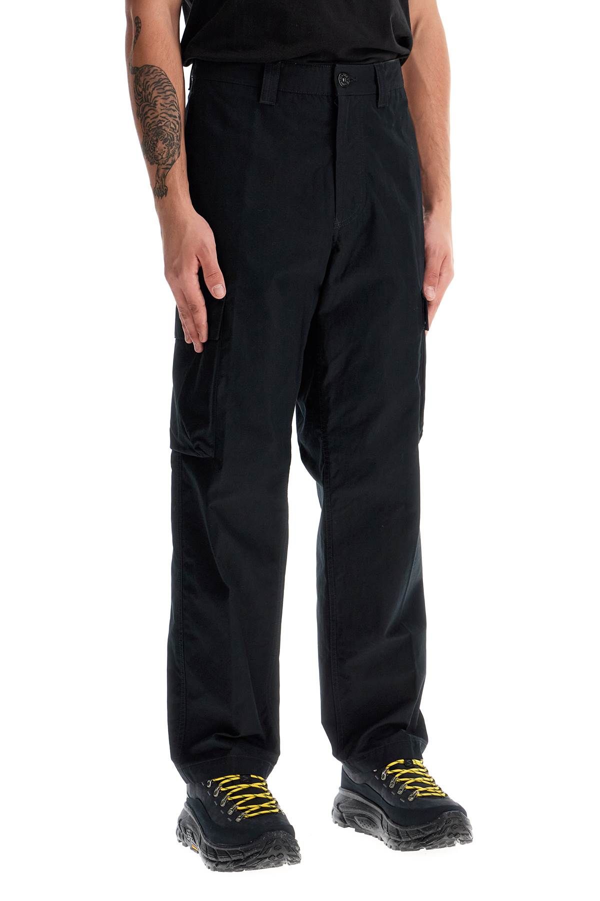 Shop Stone Island "cotton Ghost Cargo Pants For Men In Black