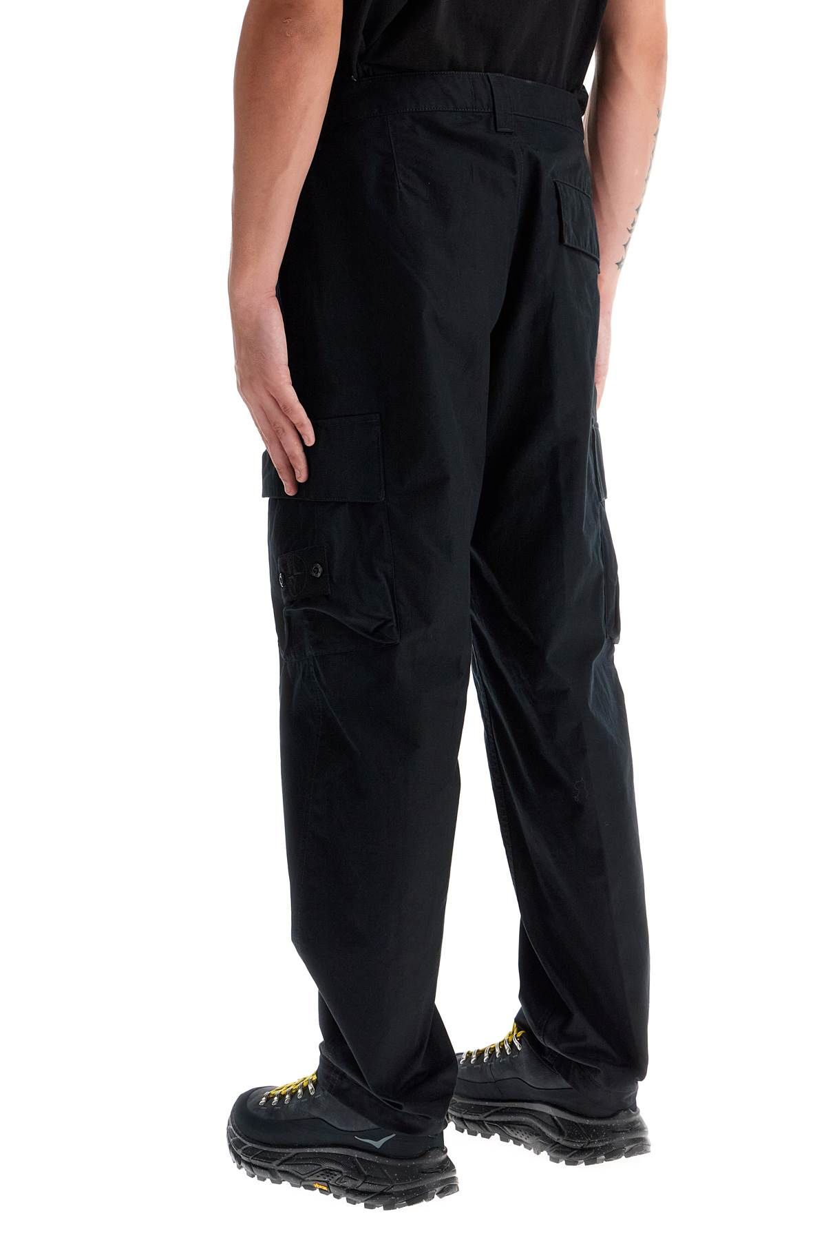 Shop Stone Island "cotton Ghost Cargo Pants For Men In Black