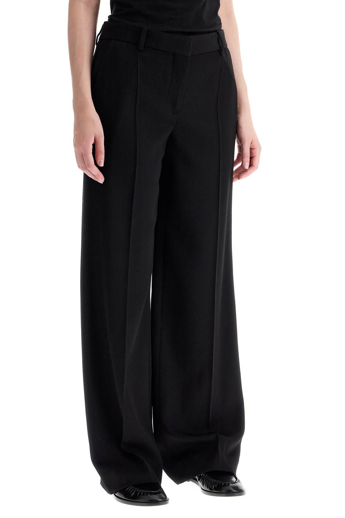 Shop The Row Encore Wide-leg Tailored Trousers In Black