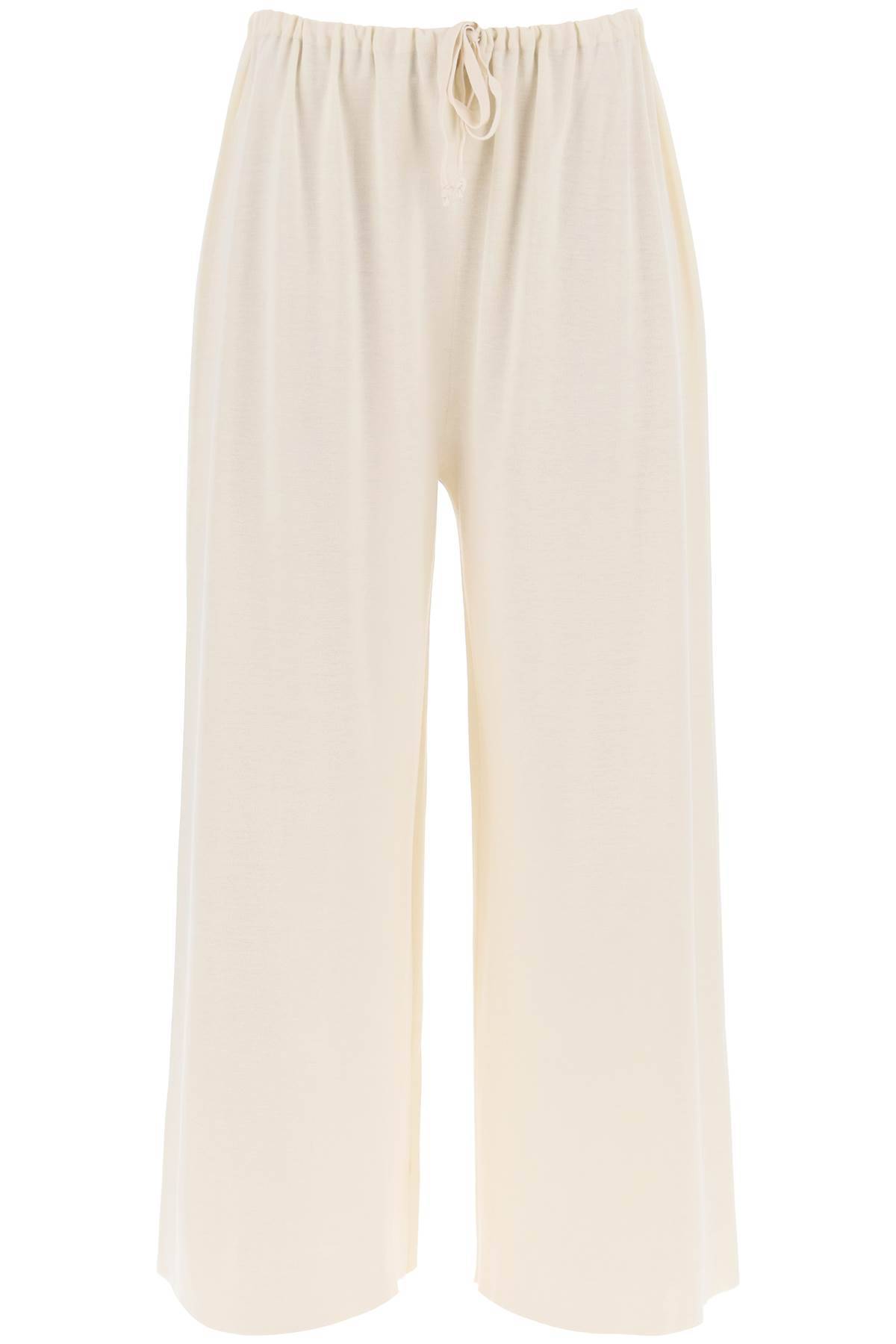 The Row Delphine Knitted Silk-and-cotton Pants In White