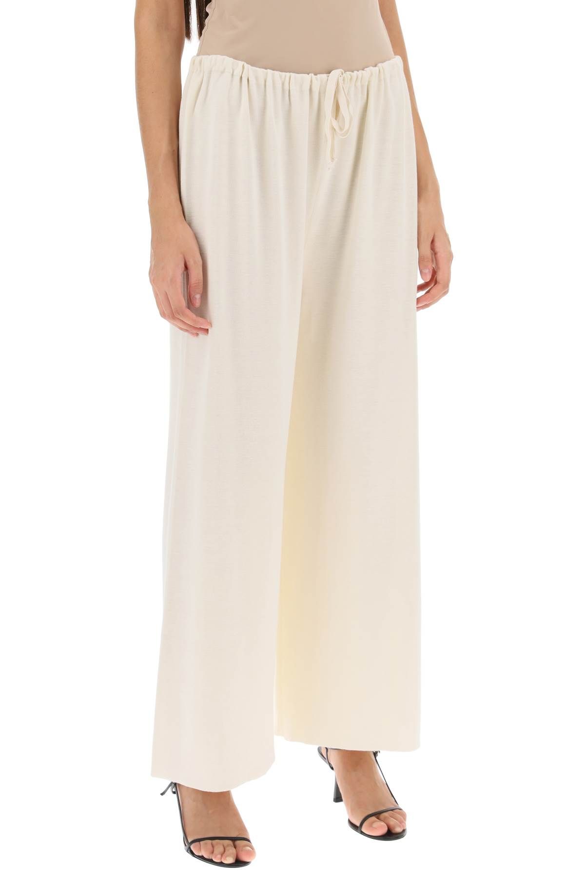 Shop The Row Delphine Knitted Silk-and-cotton Pants In White