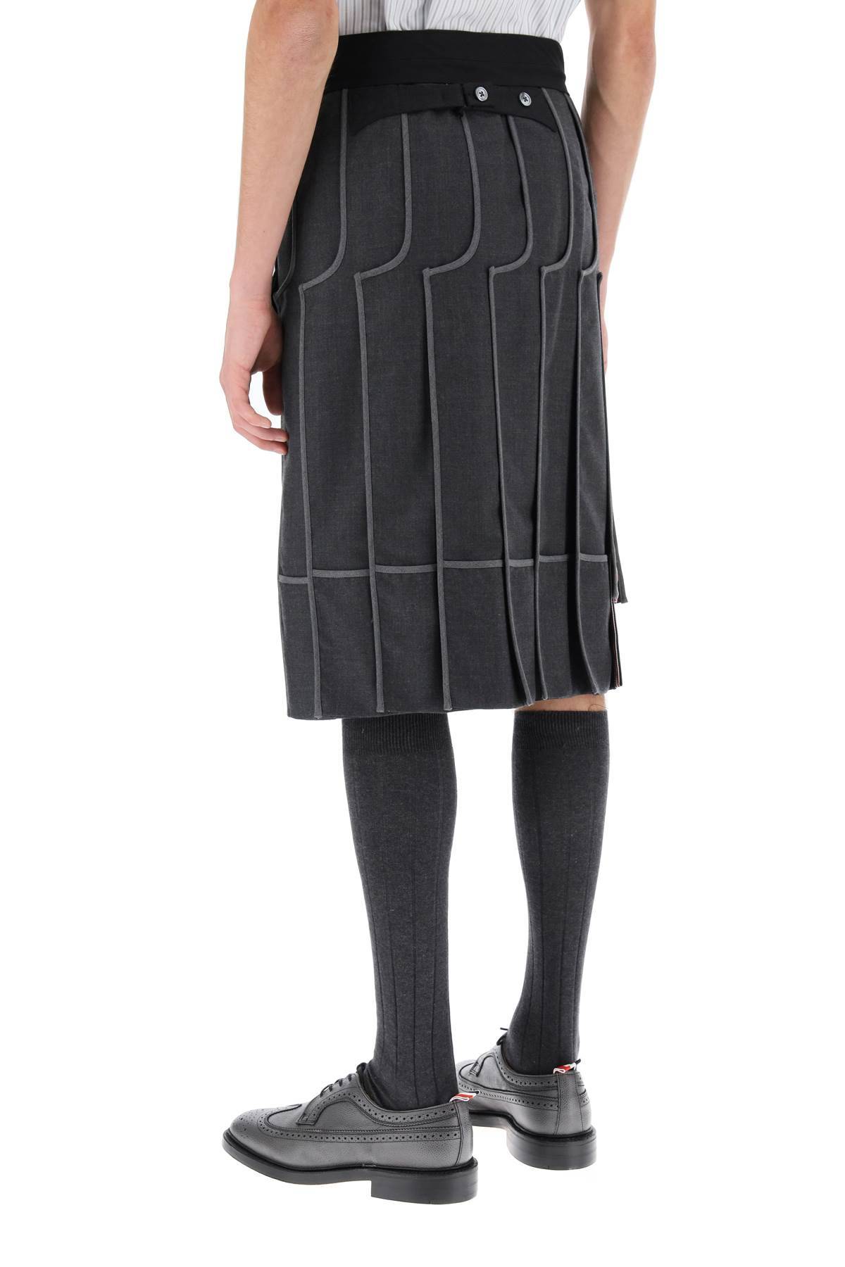 Shop Thom Browne Inside-out Pleated Skirt In Grey