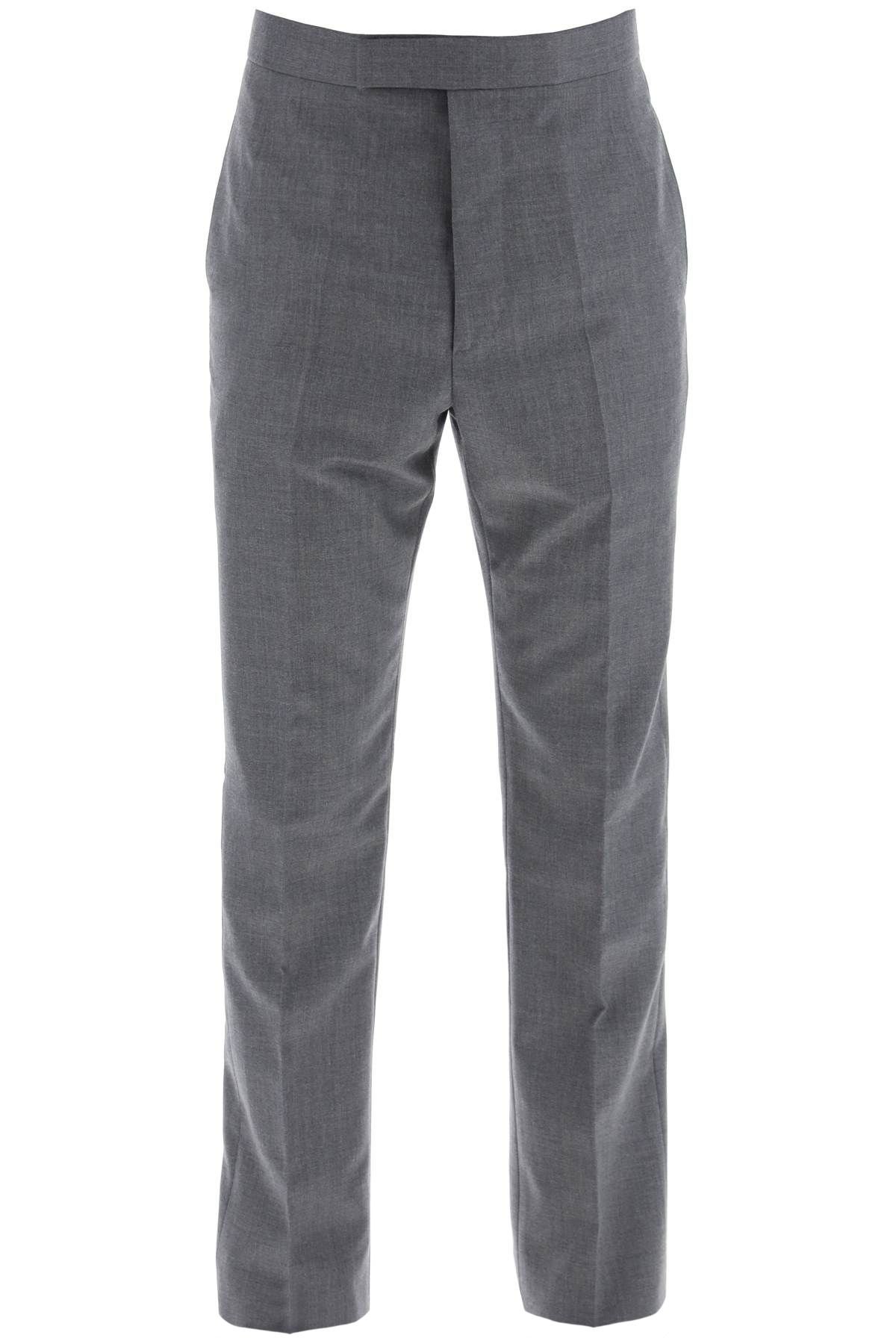 Shop Thom Browne Pantaloni Classici In Twill In Grey