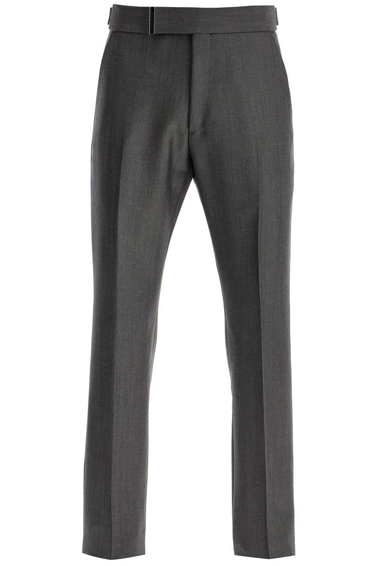 Shop Tom Ford Atticus Wool And Mohair Mikado Trousers In Grey