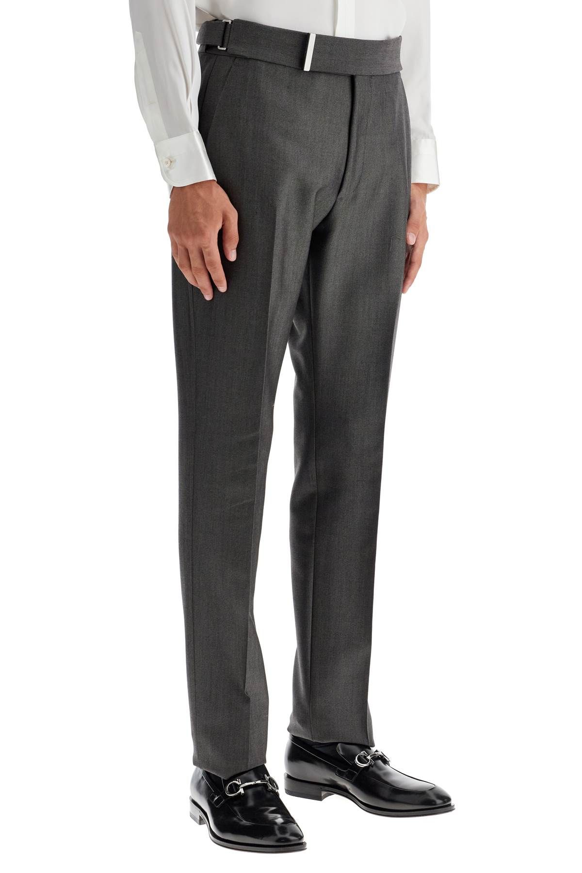 Shop Tom Ford Atticus Wool And Mohair Mikado Trousers In Grey