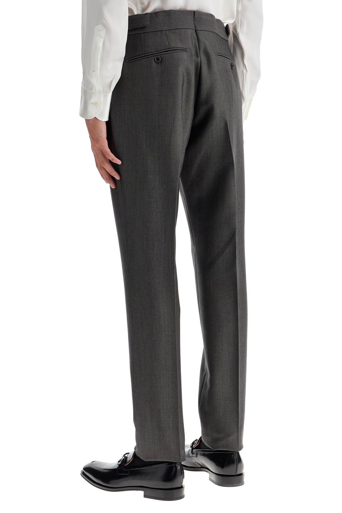 Shop Tom Ford Atticus Wool And Mohair Mikado Trousers In Grey