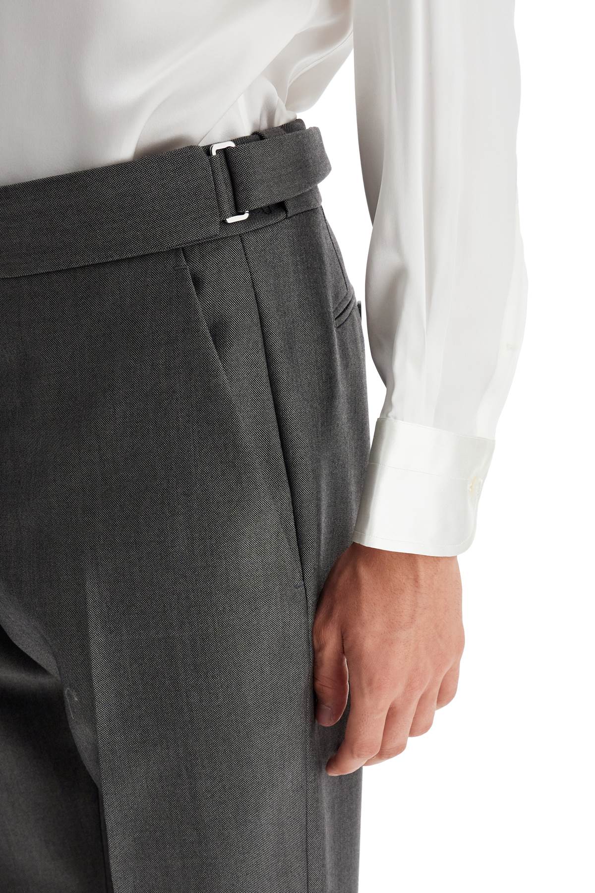 Shop Tom Ford Atticus Wool And Mohair Mikado Trousers In Grey