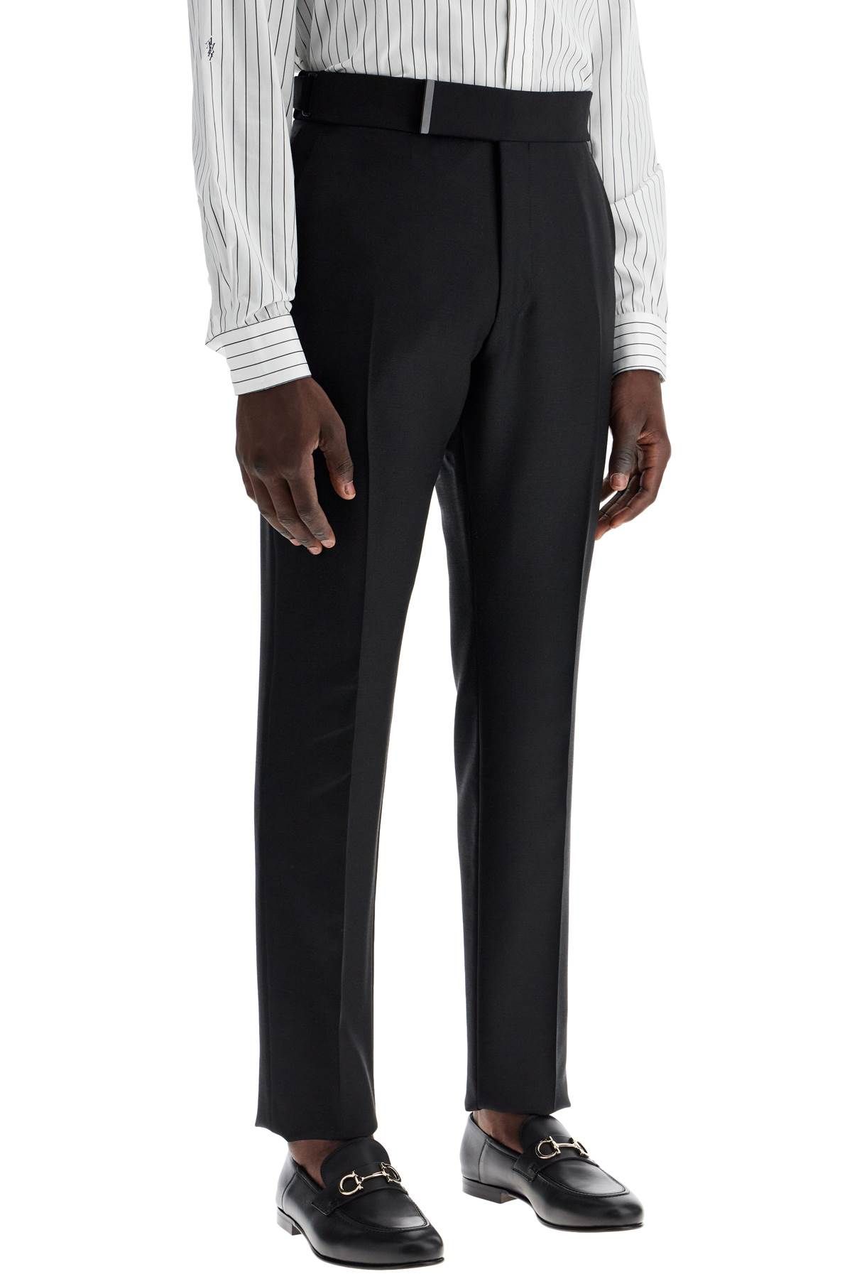 Shop Tom Ford Tailored Wool And Mohair Trousers In Black