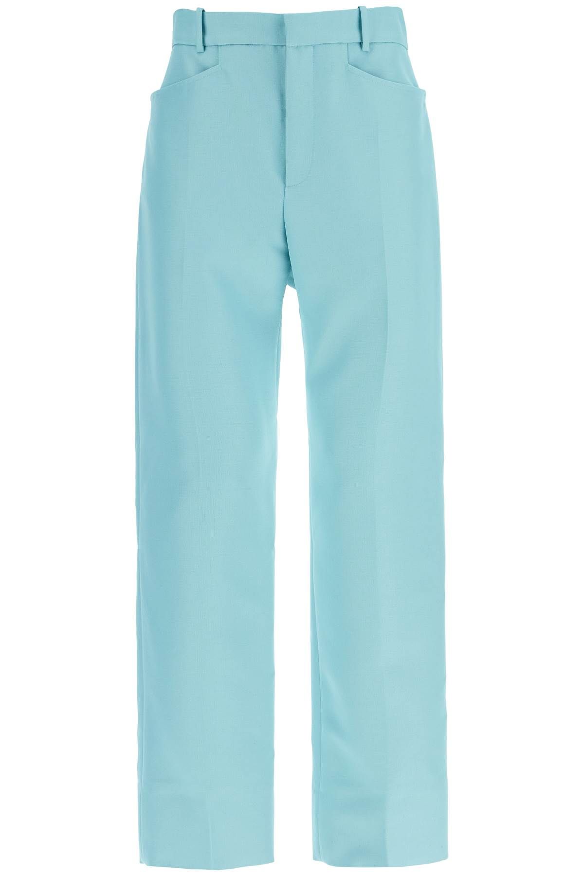 Shop Tom Ford Wallis Cigarette Pants In Hopsack Fabric In Light Blue