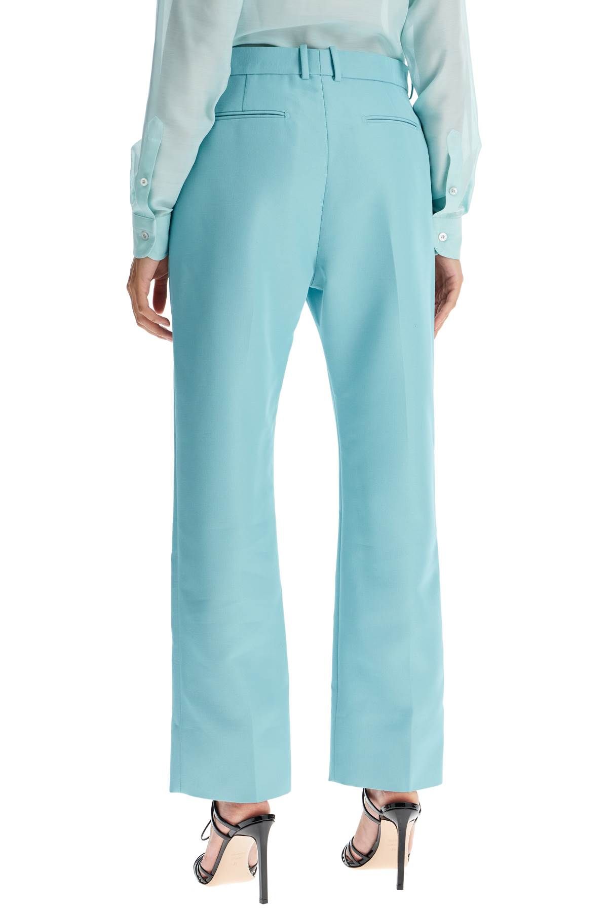 Shop Tom Ford Wallis Cigarette Pants In Hopsack Fabric In Light Blue