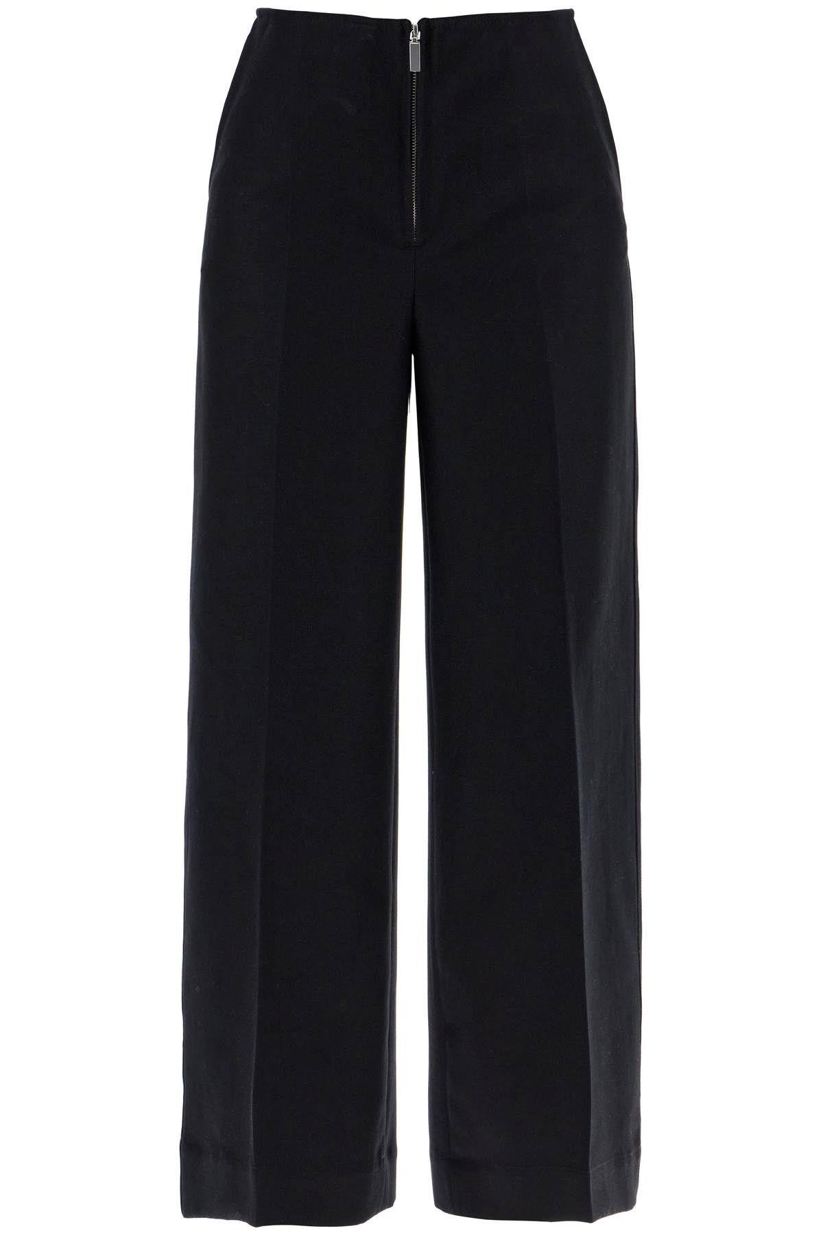 Shop Totême Zip-front Wide Trousers In Black