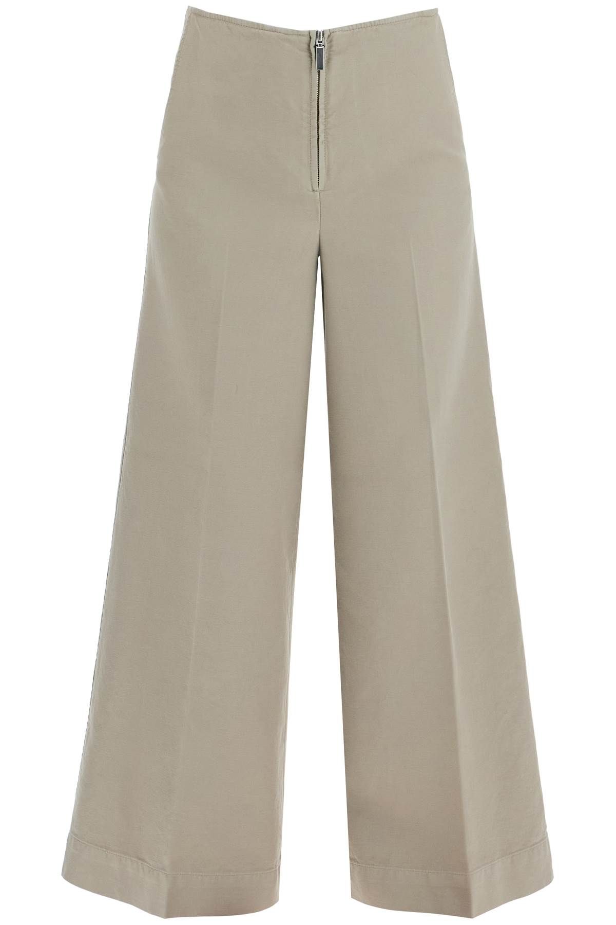 Totême Zip-front Wide Trousers In Gray
