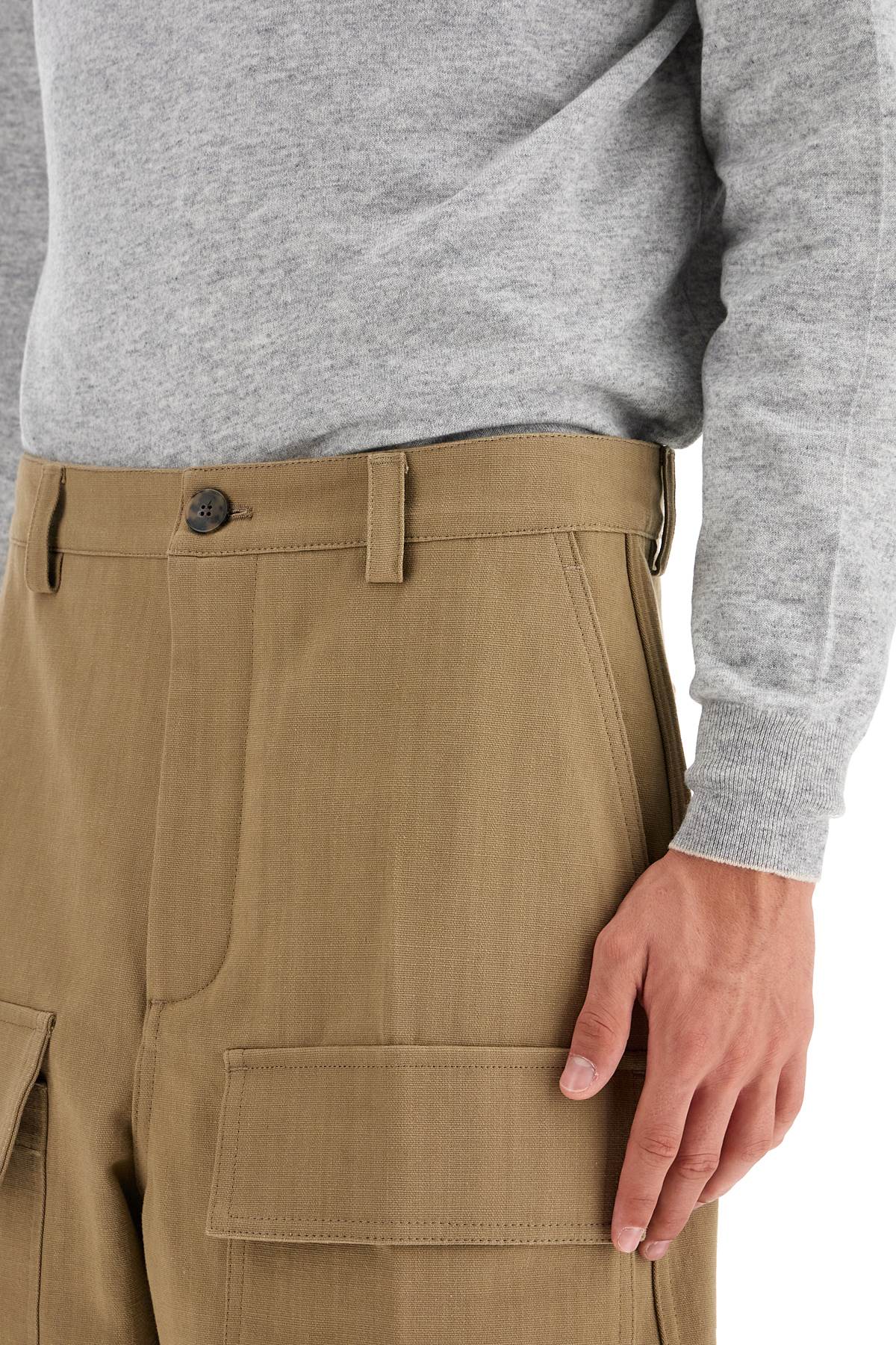 Shop Valentino Cargo Canvas Pants In Italian Style In Brown