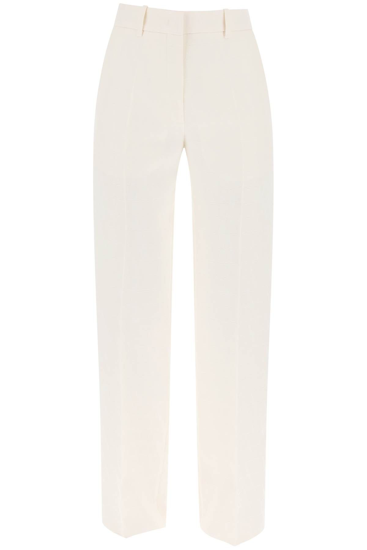 Shop Valentino Toile Iconographe Pants In Crepe Couture In White,neutro