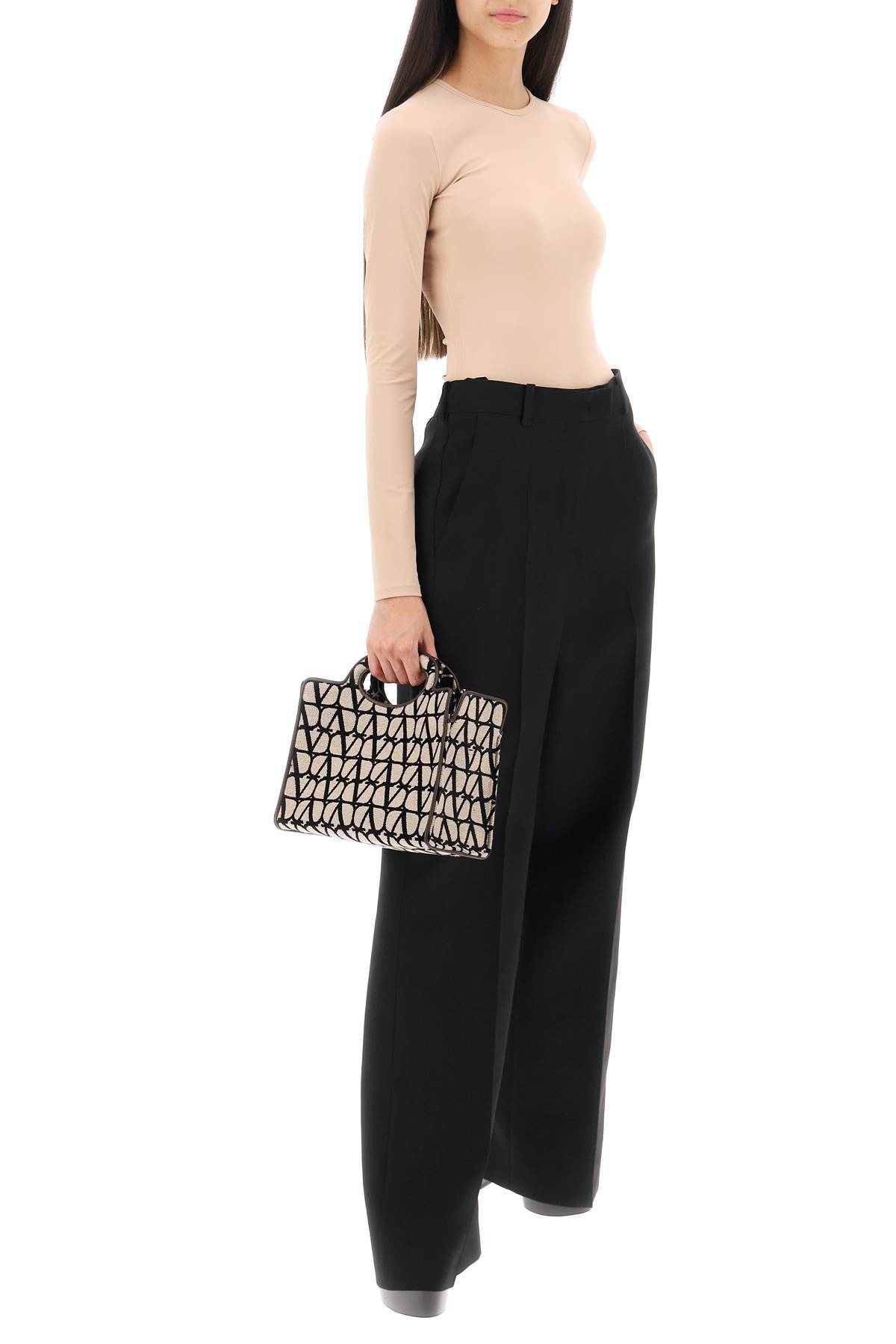 Shop Valentino Crepe Couture Pants In Black